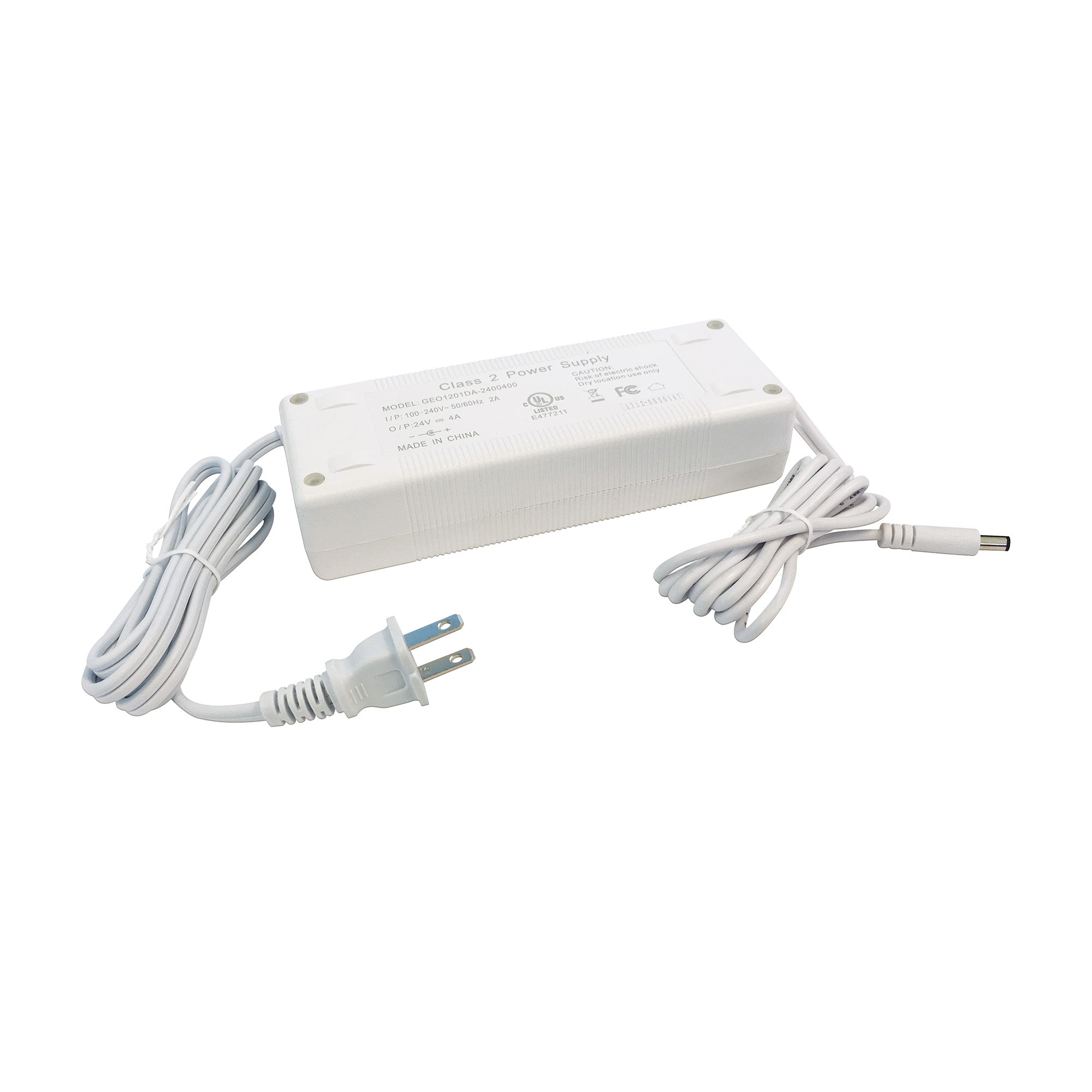 Nora Lighting NATL-596W - Driver / Transformer - 24V 96W Cord + Plug Direct Plug-in Driver, White