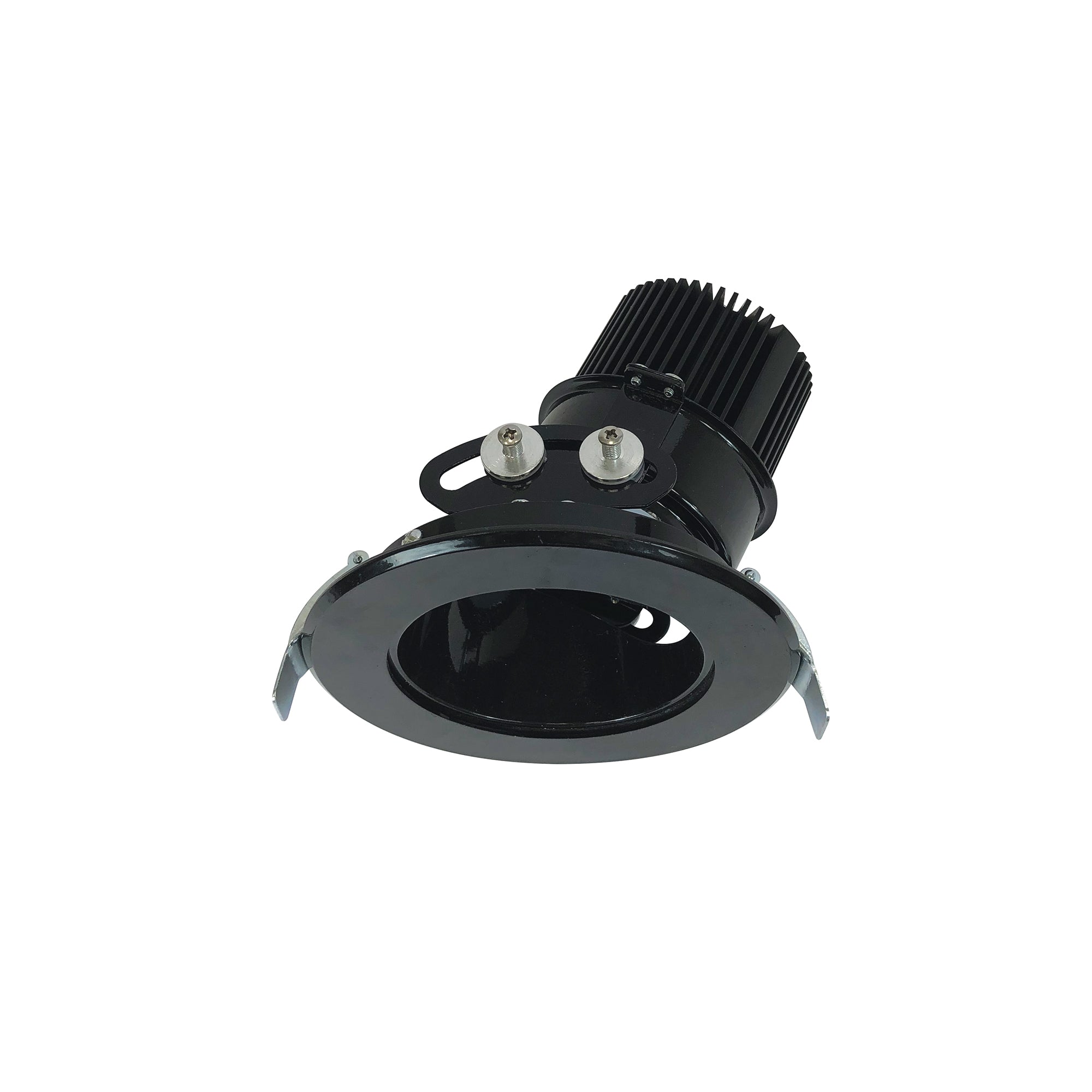 Nora Lighting NC2-439L1535SBSF - Recessed - 4 Inch Sapphire II High Lumen Adjustable Downlight, Round 36-Degree Spot Reflector, 1500lm, 3500K, Black Self-Flanged