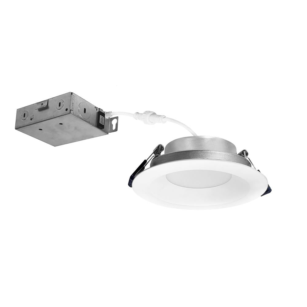 Nora Lighting NCSC-R4D1TWMPW 4 Contractor Series Can-less LED Downlight with Deep Reflector, Selectable CCT, Matte Powder White (12-Pack)