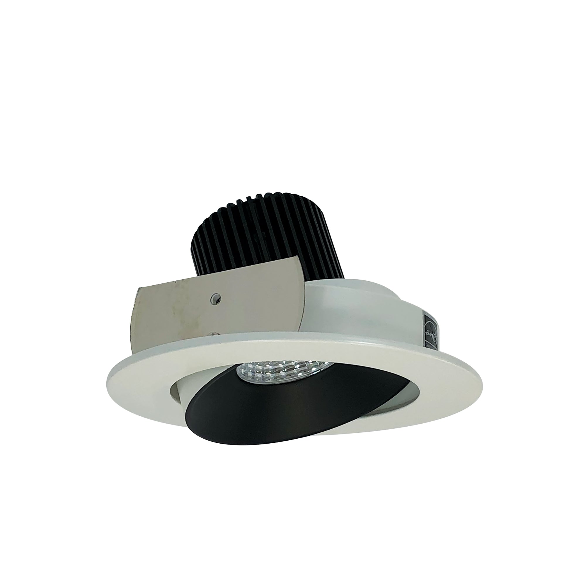 Nora Lighting NIO-4RC50XBW - Recessed - 4 Inch Iolite LED Round Adjustable Cone Reflector, 800lm / 14W, 5000K, Black Reflector / White Flange