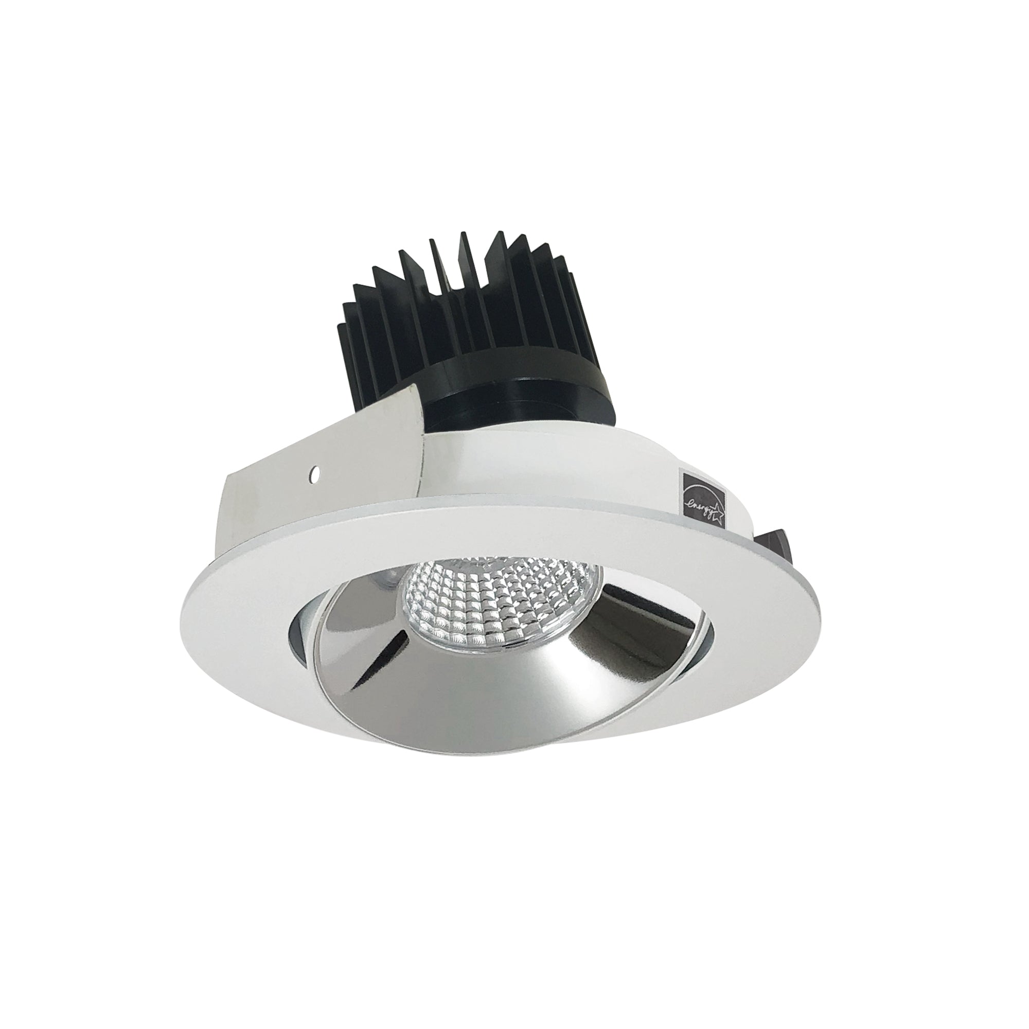 Nora Lighting NIO-4RC27XCMPW/HL - Recessed - 4 Inch Iolite LED Round Adjustable Cone Reflector, 1500lm/2000lm/2500lm (varies by housing), 2700K, Specular Clear Reflector / White Flange