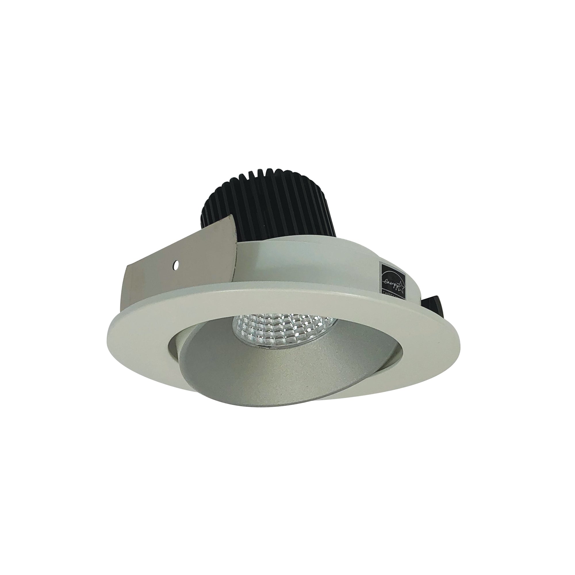 Nora Lighting NIO-4RC27XHW/10 - Recessed - 4 Inch Iolite LED Round Adjustable Cone Reflector, 1000lm / 14W, 2700K, Haze Reflector / White Flange