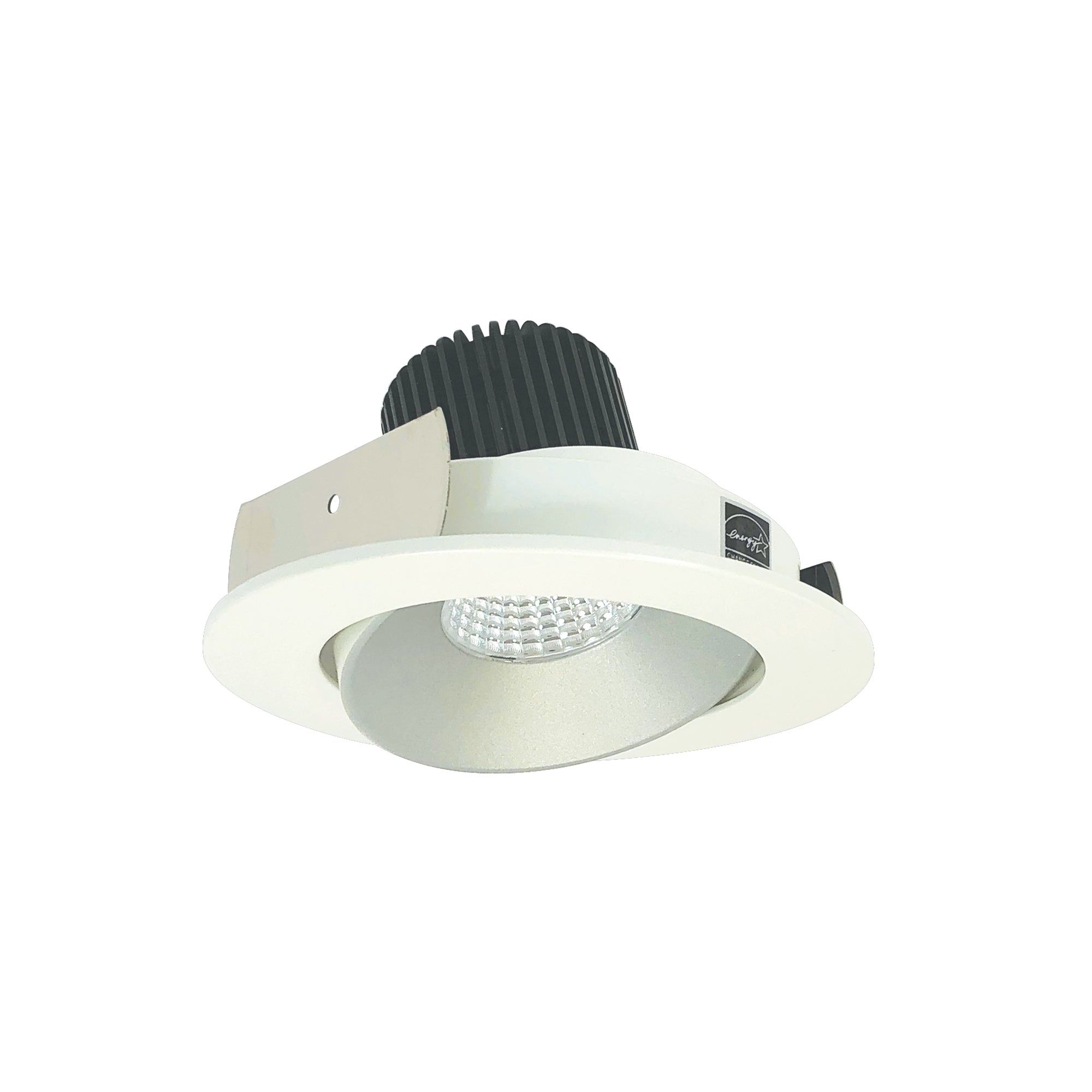 Nora Lighting NIO-4RC50XHZMPW/10 - Recessed - 4 Inch Iolite LED Round Adjustable Cone Reflector, 1000lm / 14W, 5000K, Haze Reflector / Matte Powder White Flange