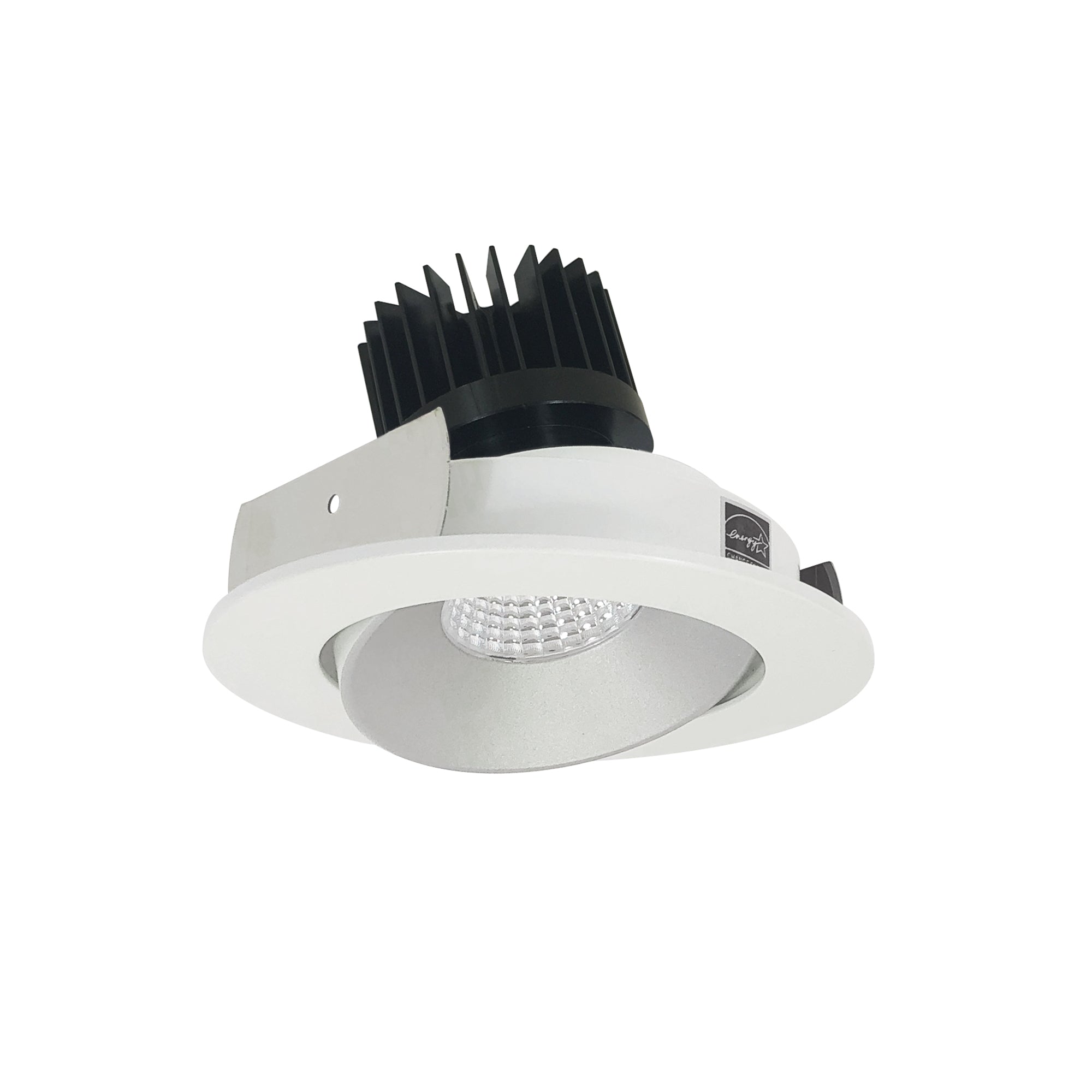 Nora Lighting NIO-4RC27XHZMPW/HL - Recessed - 4 Inch Iolite LED Round Adjustable Cone Reflector, 1500lm/2000lm/2500lm (varies by housing), 2700K, Haze Reflector / Matte Powder White Flange