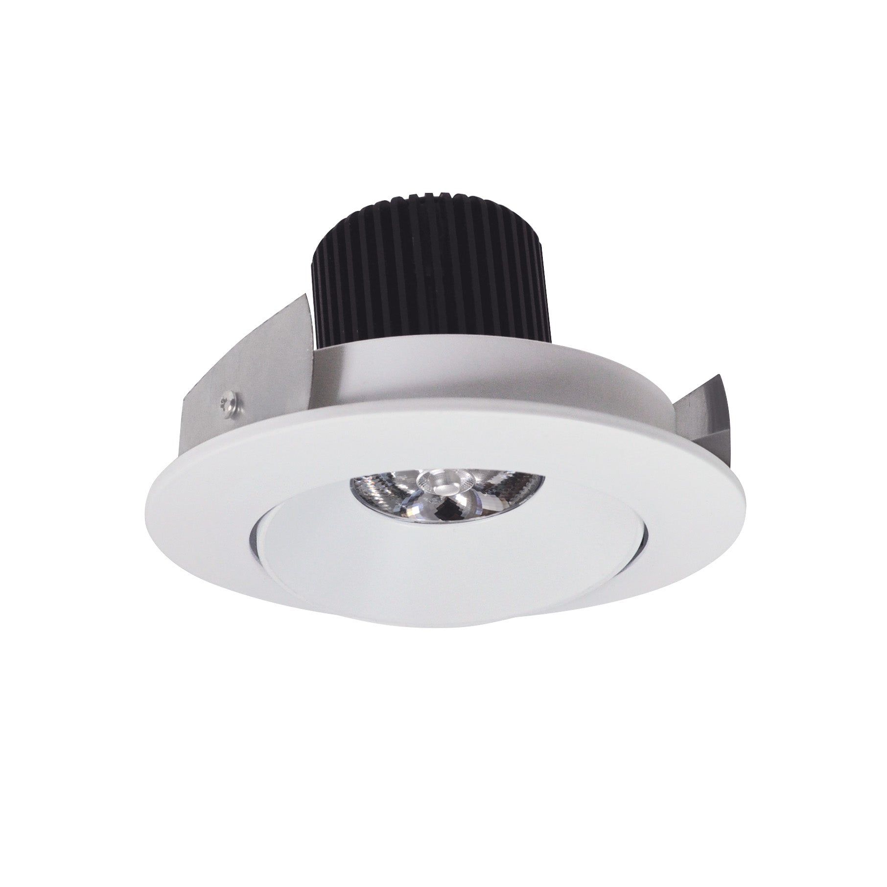 Nora Lighting NIO-4RC27QMPW - Recessed - 4 Inch Iolite LED Round Adjustable Cone Reflector, 10-Degree Optic, 800lm / 12W, 2700K, Matte Powder White Reflector / Matte Powder White Flange