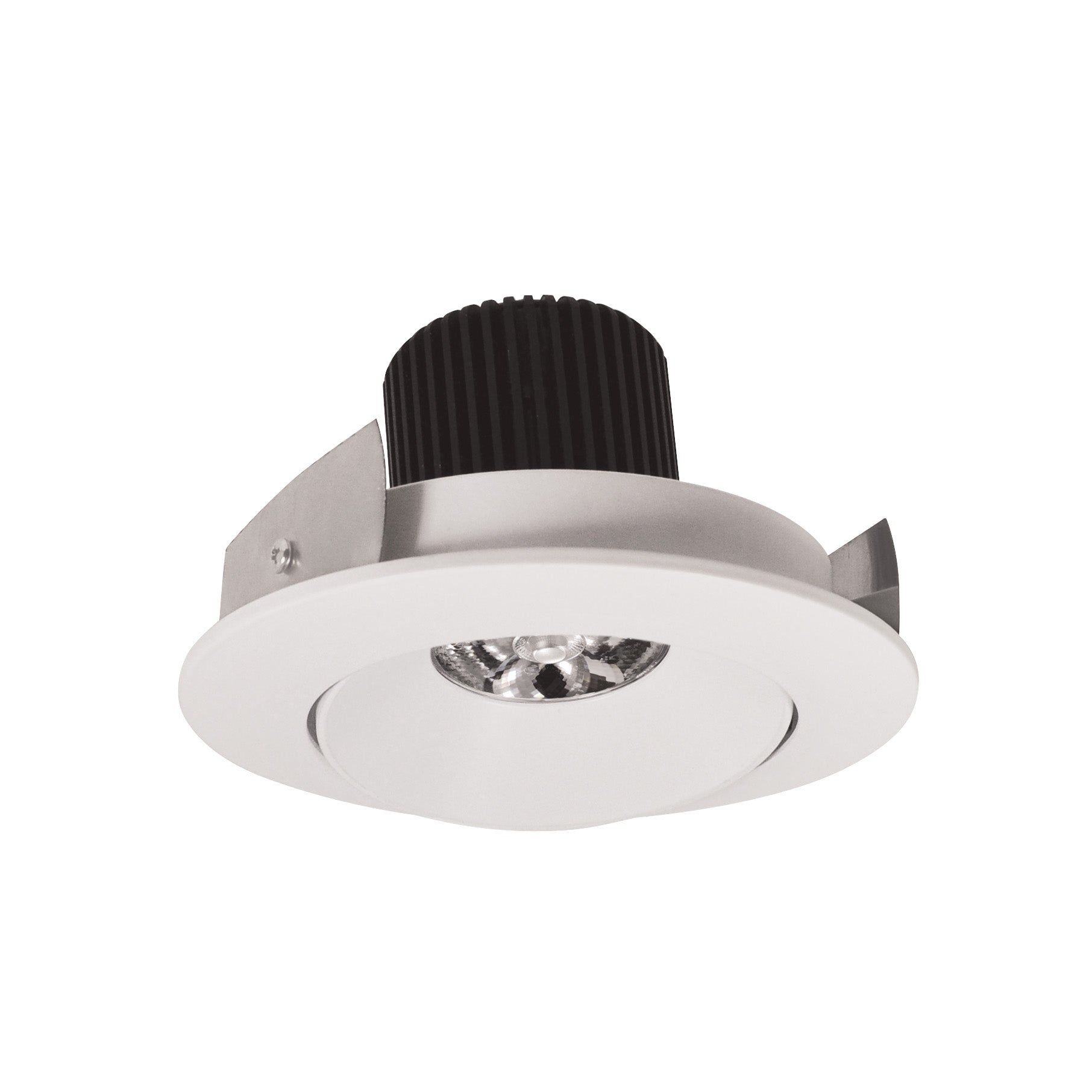 Nora Lighting NIO-4RC27QWW - Recessed - 4 Inch Iolite LED Round Adjustable Cone Reflector, 10-Degree Optic, 800lm / 12W, 2700K, White Reflector / White Flange