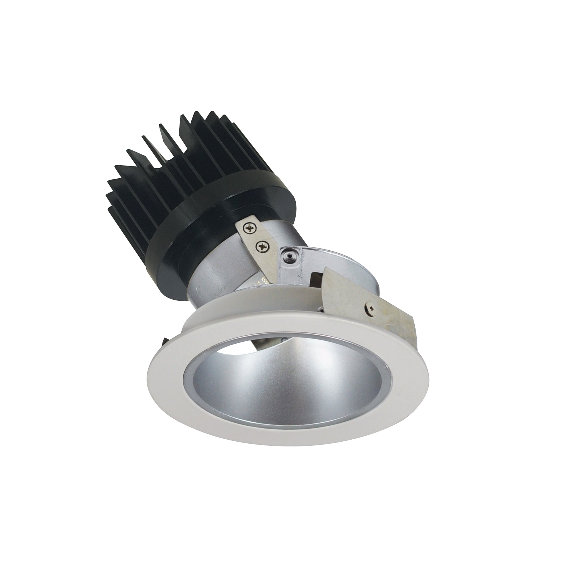 Nora Lighting NIO-4RD27XHW/HL - Recessed - 4 Inch Iolite LED Round Adjustable Deep Reflector, 1500lm/2000lm (varies by housing), 2700K, Haze Reflector / White Flange