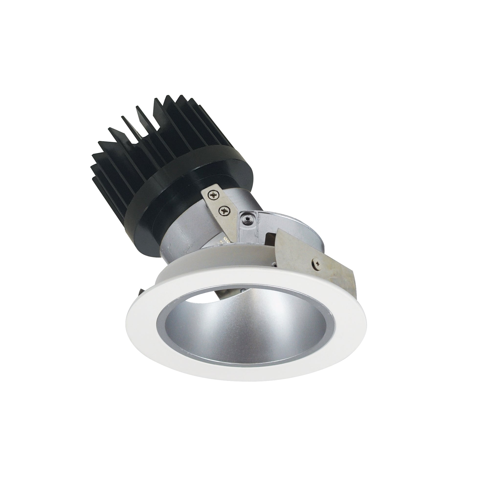 Nora Lighting NIO-4RD40XHZMPW/HL - Recessed - 4 Inch Iolite LED Round Adjustable Deep Reflector, 1500lm/2000lm (varies by housing), 4000K, Haze Reflector / Matte Powder White Flange