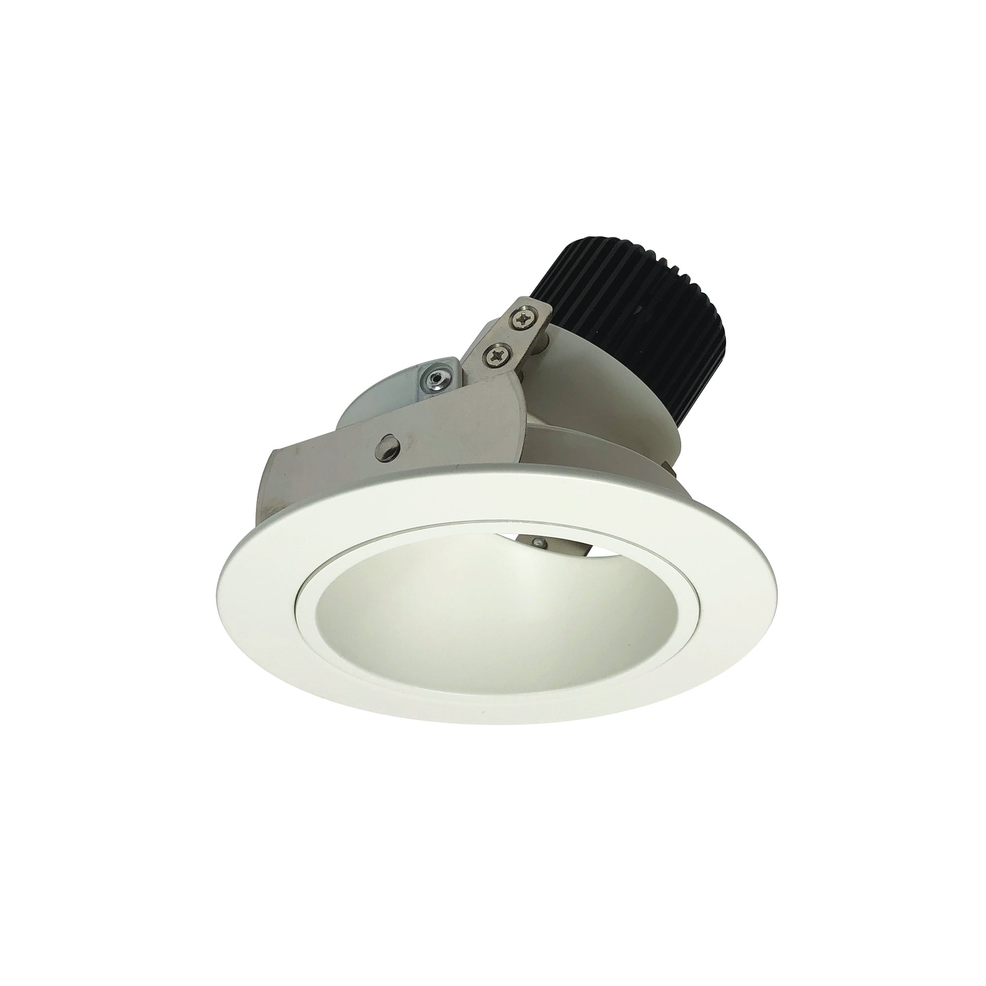 Nora Lighting NIO-4RD27QWW - Recessed - 4 Inch Iolite LED Round Adjustable Deep Reflector, 10-Degree Optic, 800lm / 12W, 2700K, White Reflector / White Flange