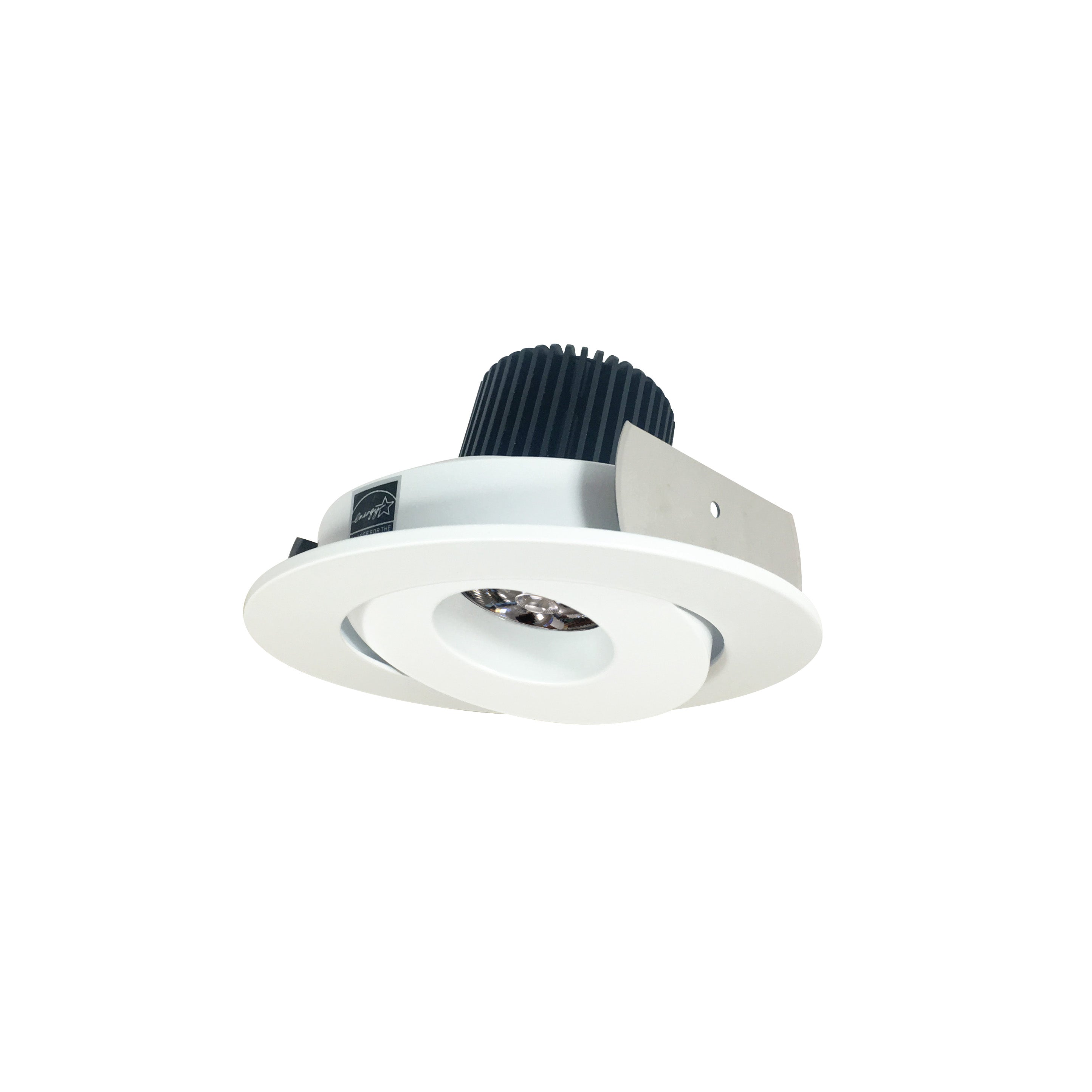 Nora Lighting NIO-4RG35QMPW - Recessed - 4 Inch Iolite LED Round Adjustable Gimbal, 10-Degree Optic, 800lm / 12W, 3500K, Matte Powder White Finish