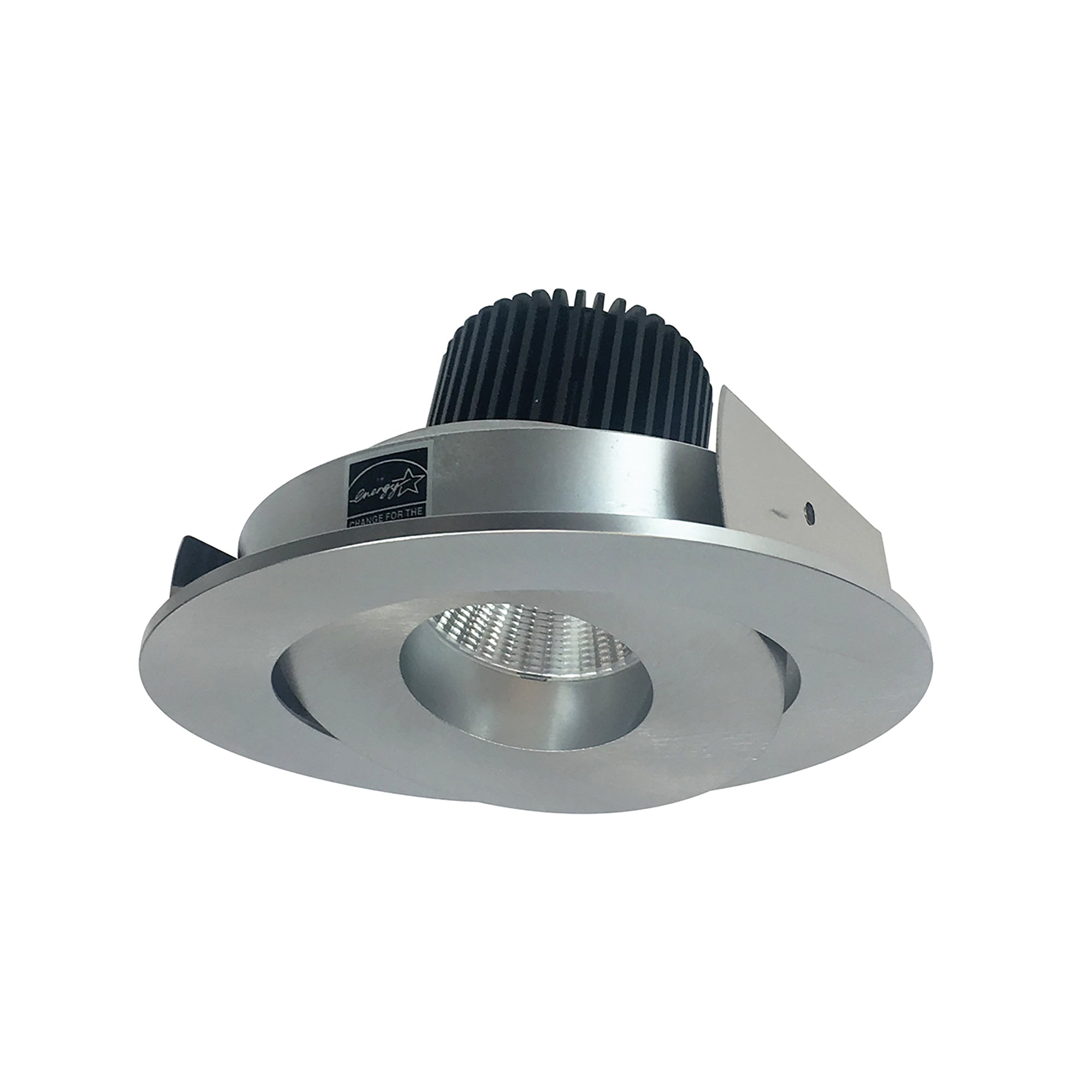 Nora Lighting NIO-4RGCDXNN - Recessed - 4 Inch Iolite LED Round Adjustable Gimbal, 800lm / 14W, Comfort Dim, Natural Metal Finish