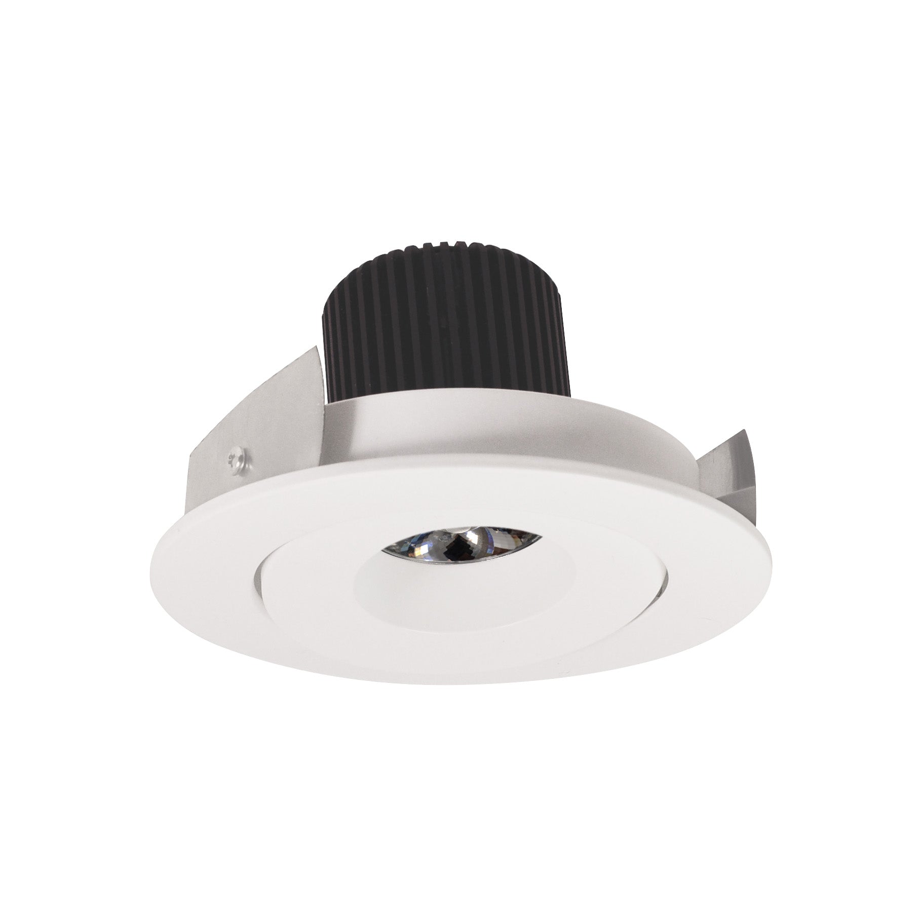 Nora Lighting NIO-4RG27QWW - Recessed - 4 Inch Iolite LED Round Adjustable Gimbal, 10-Degree Optic, 800lm / 12W, 2700K, White Finish