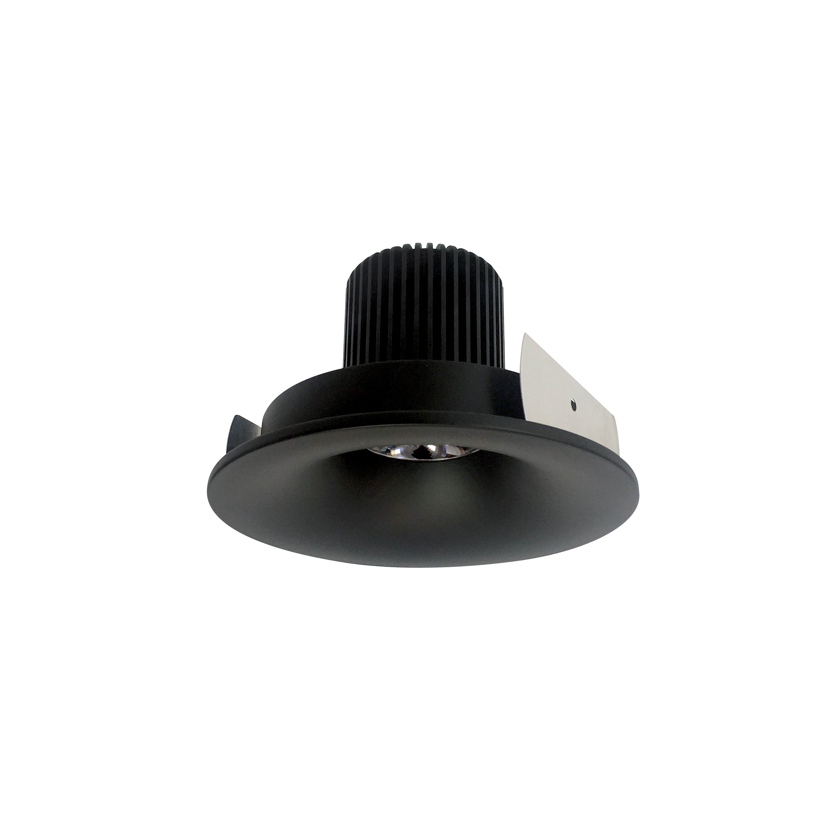 Nora Lighting NIO-4RNB27QBB - Recessed - 4 Inch Iolite LED Round Bullnose, 10-Degree Optic, 800lm / 12W, 2700K, Black Finish