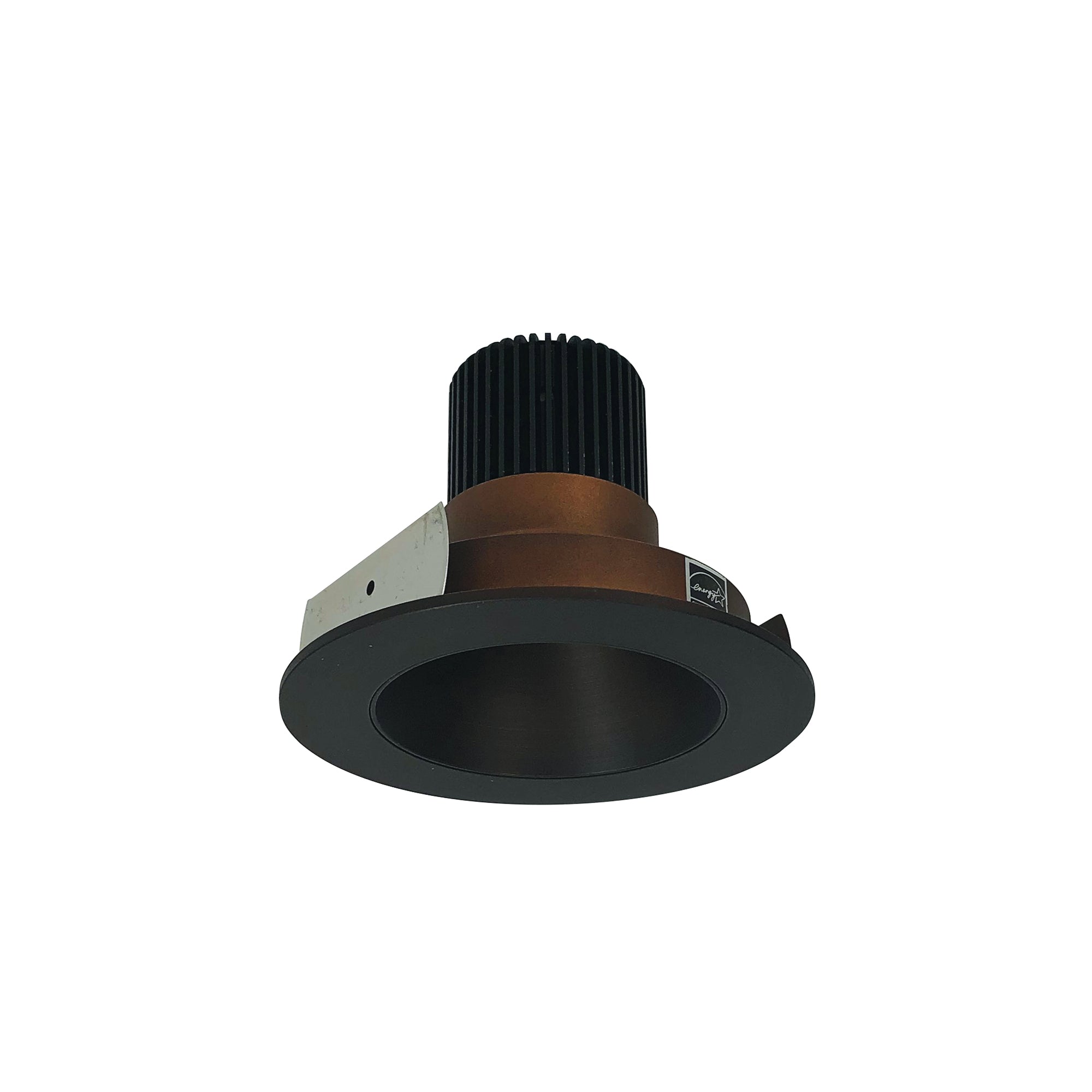 Nora Lighting NIO-4RNDC27QBZ - Recessed - 4 Inch Iolite LED Round Reflector, 10-Degree Optic, 800lm / 12W, 2700K, Bronze Reflector / Bronze Flange