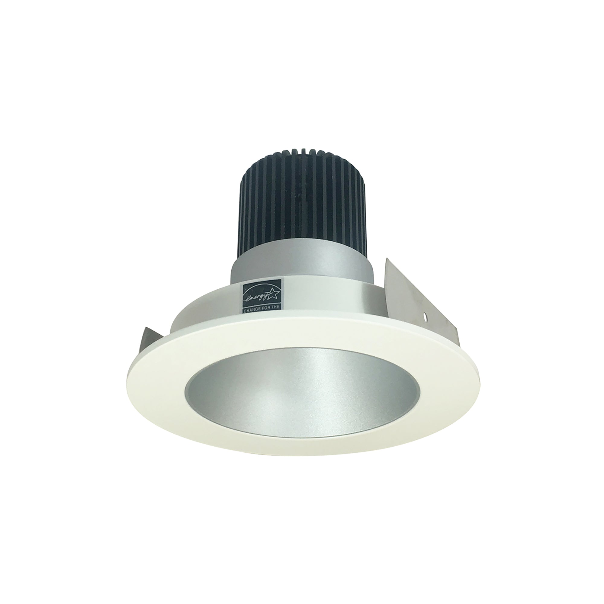 Nora Lighting NIO-4RNDC27QHW - Recessed - 4 Inch Iolite LED Round Reflector, 10-Degree Optic, 800lm / 12W, 2700K, Haze Reflector / White Flange