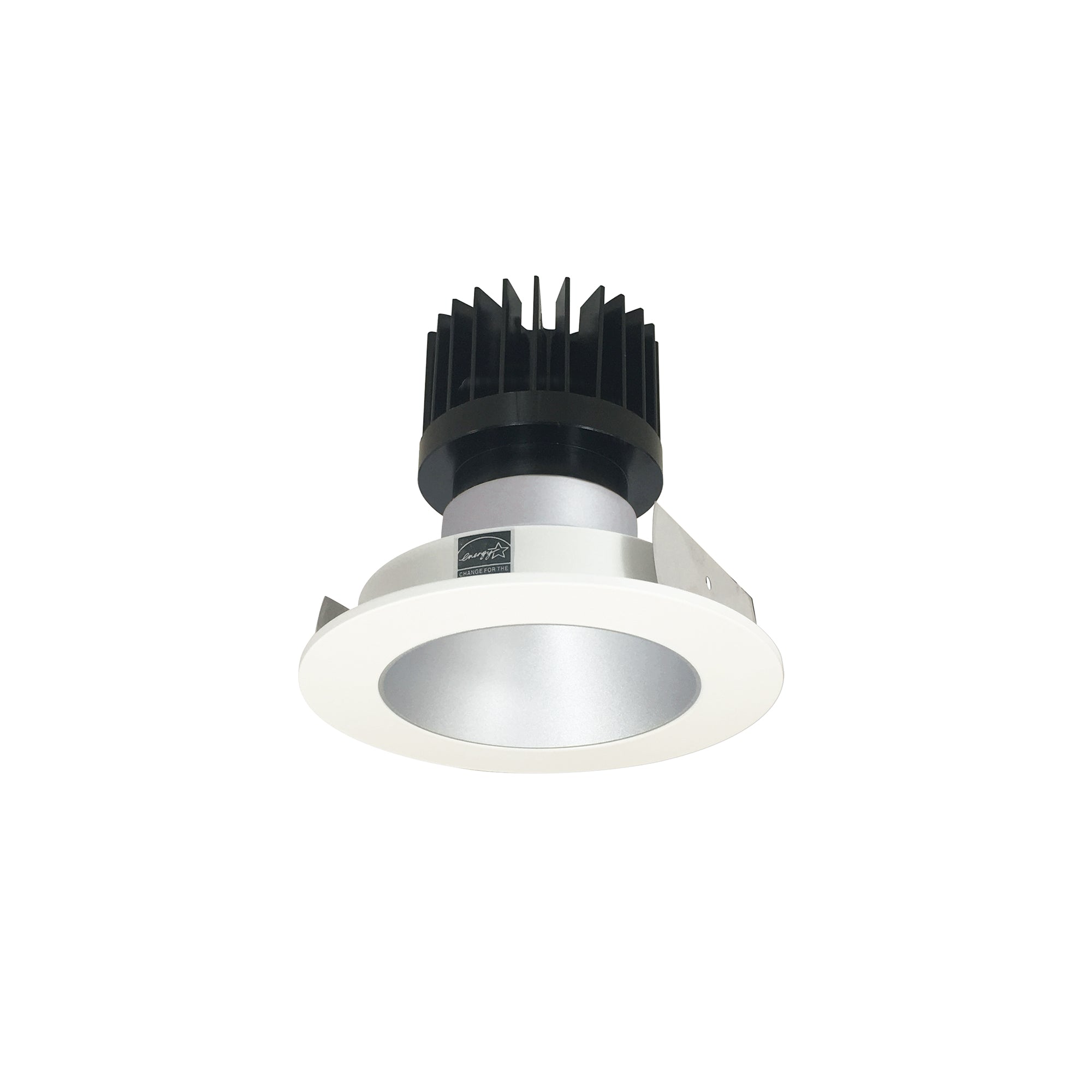 Nora Lighting NIO-4RNDC27XHW/HL - Recessed - 4 Inch Iolite LED Round Reflector, 1500lm/2000lm/2500lm (varies by housing), 2700K, Haze Reflector / White Flange