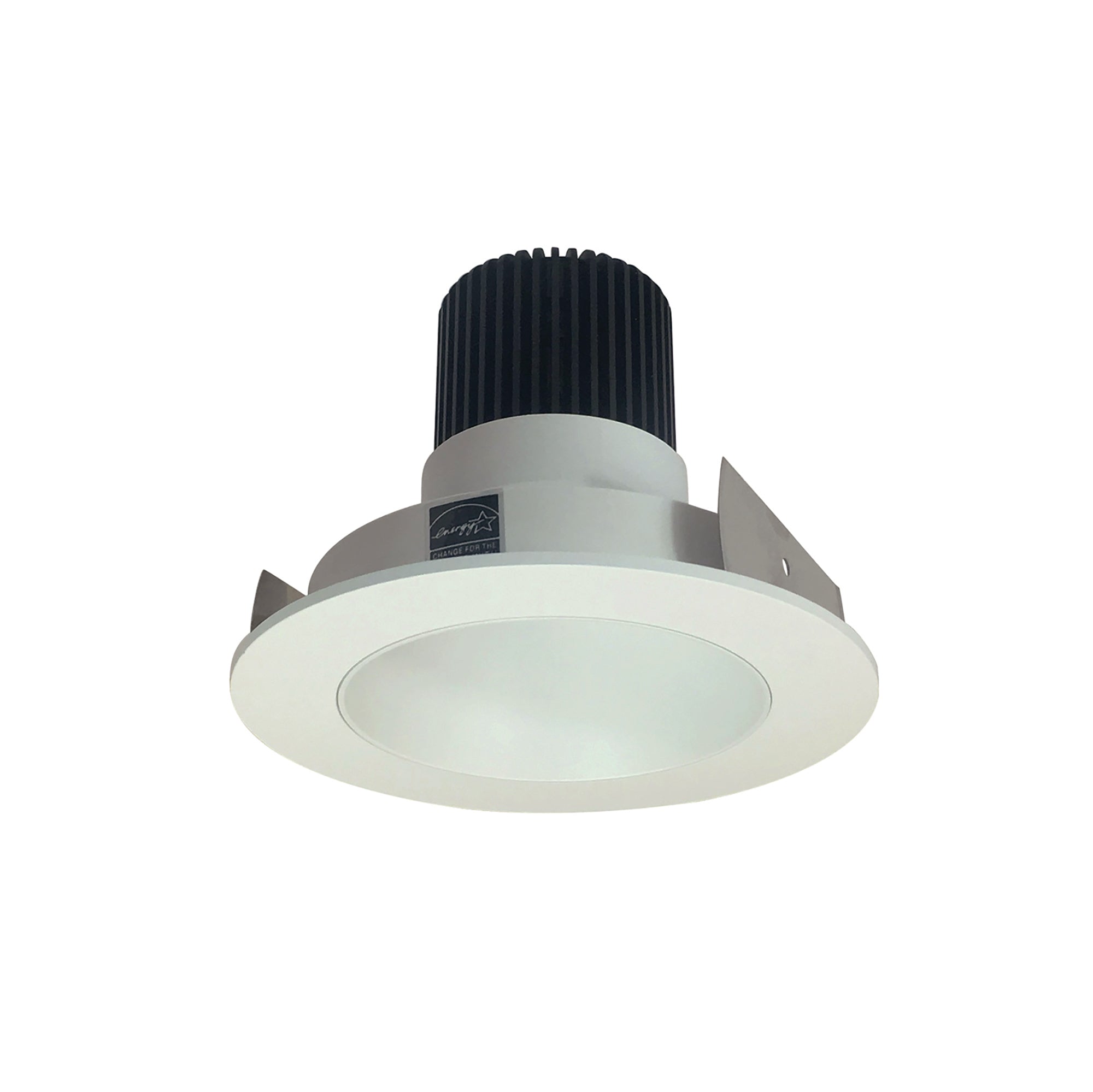 Nora Lighting NIO-4RNDC27QWW - Recessed - 4 Inch Iolite LED Round Reflector, 10-Degree Optic, 800lm / 12W, 2700K, White Reflector / White Flange