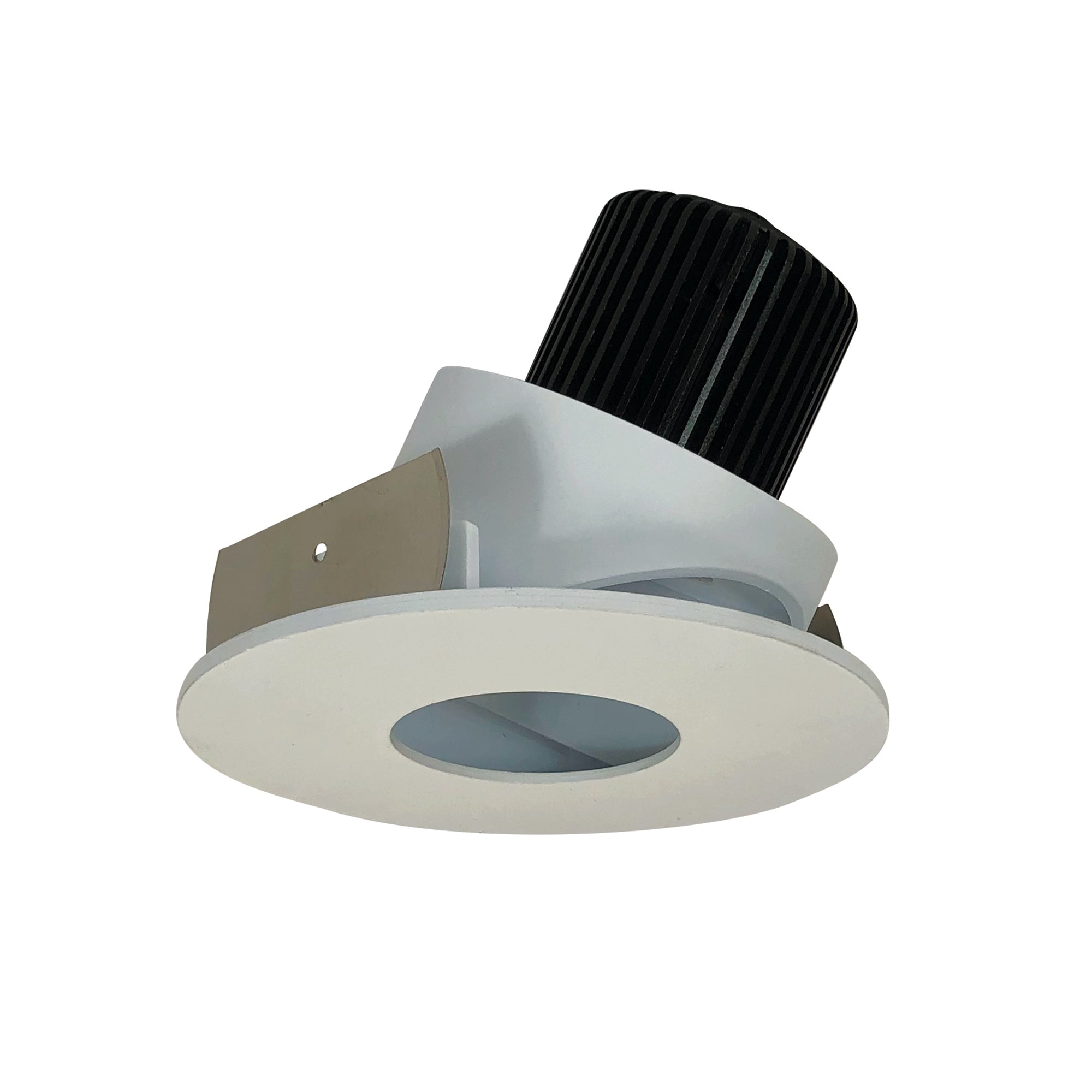 Nora Lighting NIO-4RPHA27QWW - Recessed - 4 Inch Iolite LED Round Adjustable Pinhole, 10-Degree Optic, 800lm / 12W, 2700K, White Pinhole / White Flange