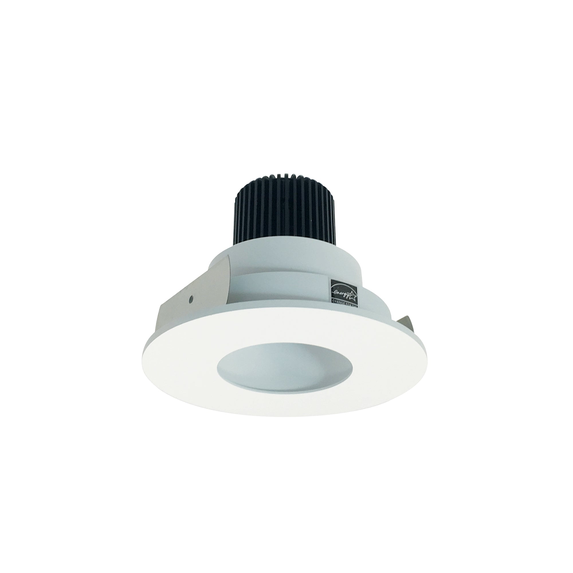 Nora Lighting NIO-4RPH27QBMPW - Recessed - 4 Inch Iolite LED Round Pinhole, 10-Degree Optic, 800lm / 12W, 2700K, Black Pinhole / Matte Powder White Flange