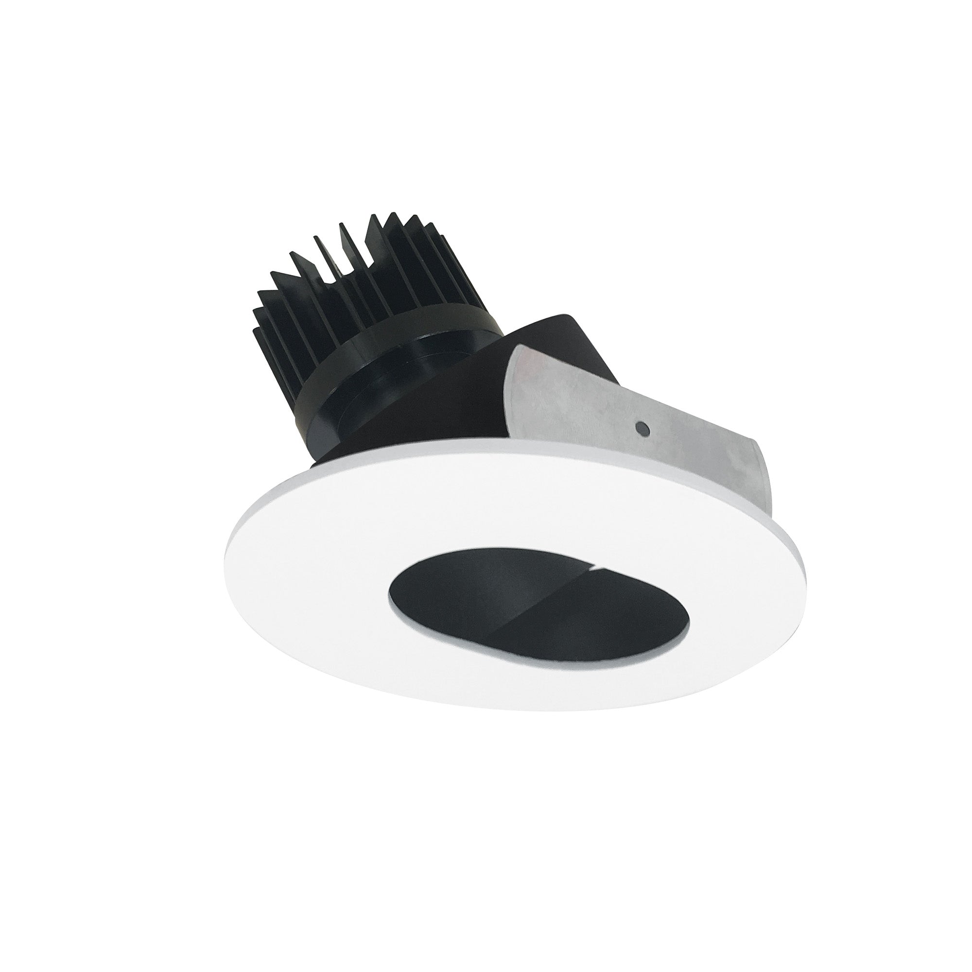 Nora Lighting NIO-4RSL27XBMPW/HL - Recessed - 4 Inch Iolite LED Round Adjustable Slot Aperture, 1500lm/2000lm/2500lm (varies by housing), 2700K, Black Slot Aperture / Matte Powder White Flange