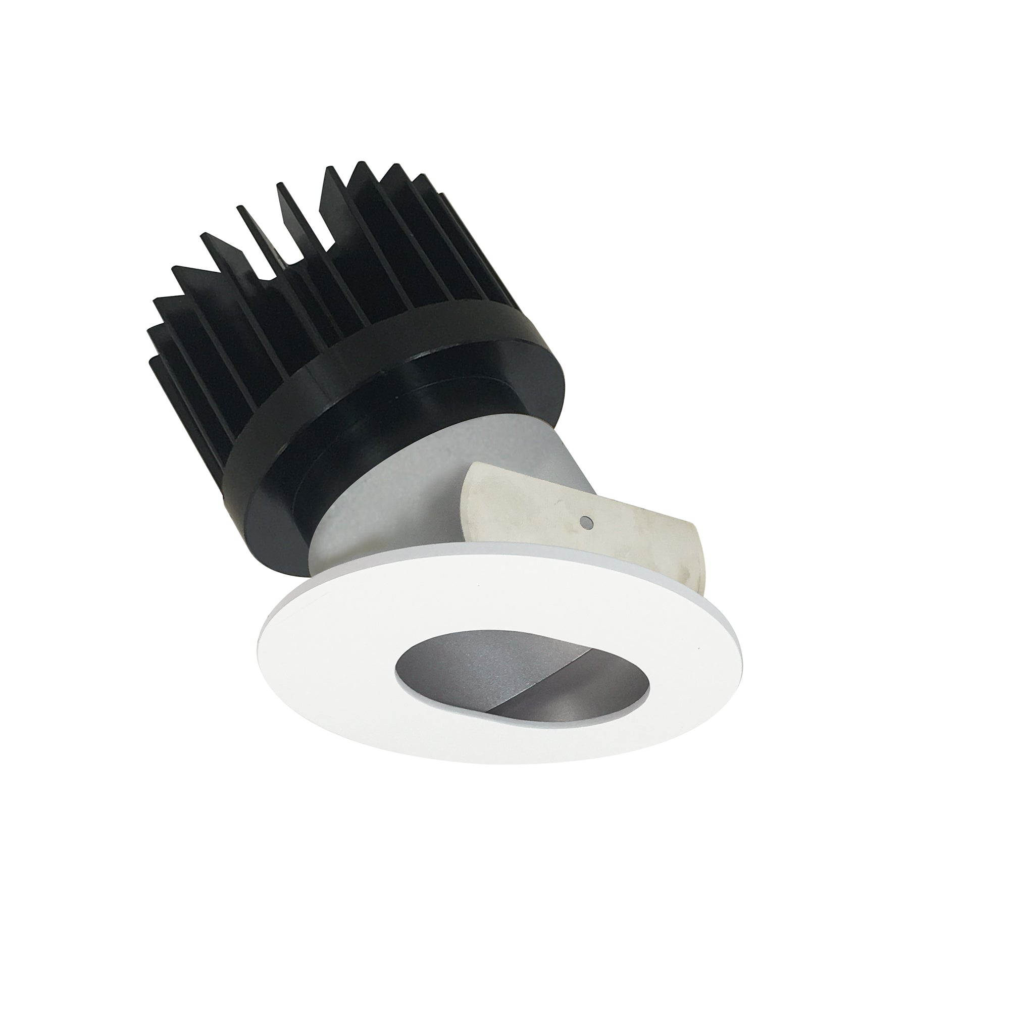 Nora Lighting NIO-4RSL27XHZMPW/HL - Recessed - 4 Inch Iolite LED Round Adjustable Slot Aperture, 1500lm/2000lm/2500lm (varies by housing), 2700K, Haze Slot Aperture / Matte Powder White Flange