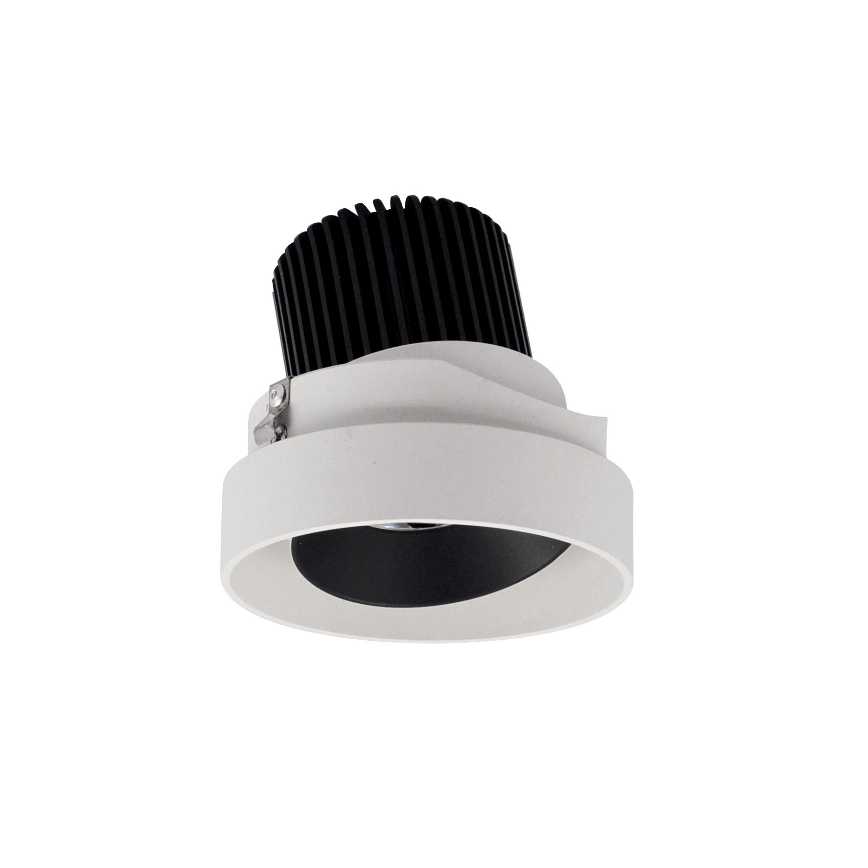 Nora Lighting NIO-4RTLA27QBW - Recessed - 4 Inch Iolite LED Round Trimless Adjustable, 10-Degree Optic, 800lm / 12W, 2700K, Black Adjustable / White Reflector