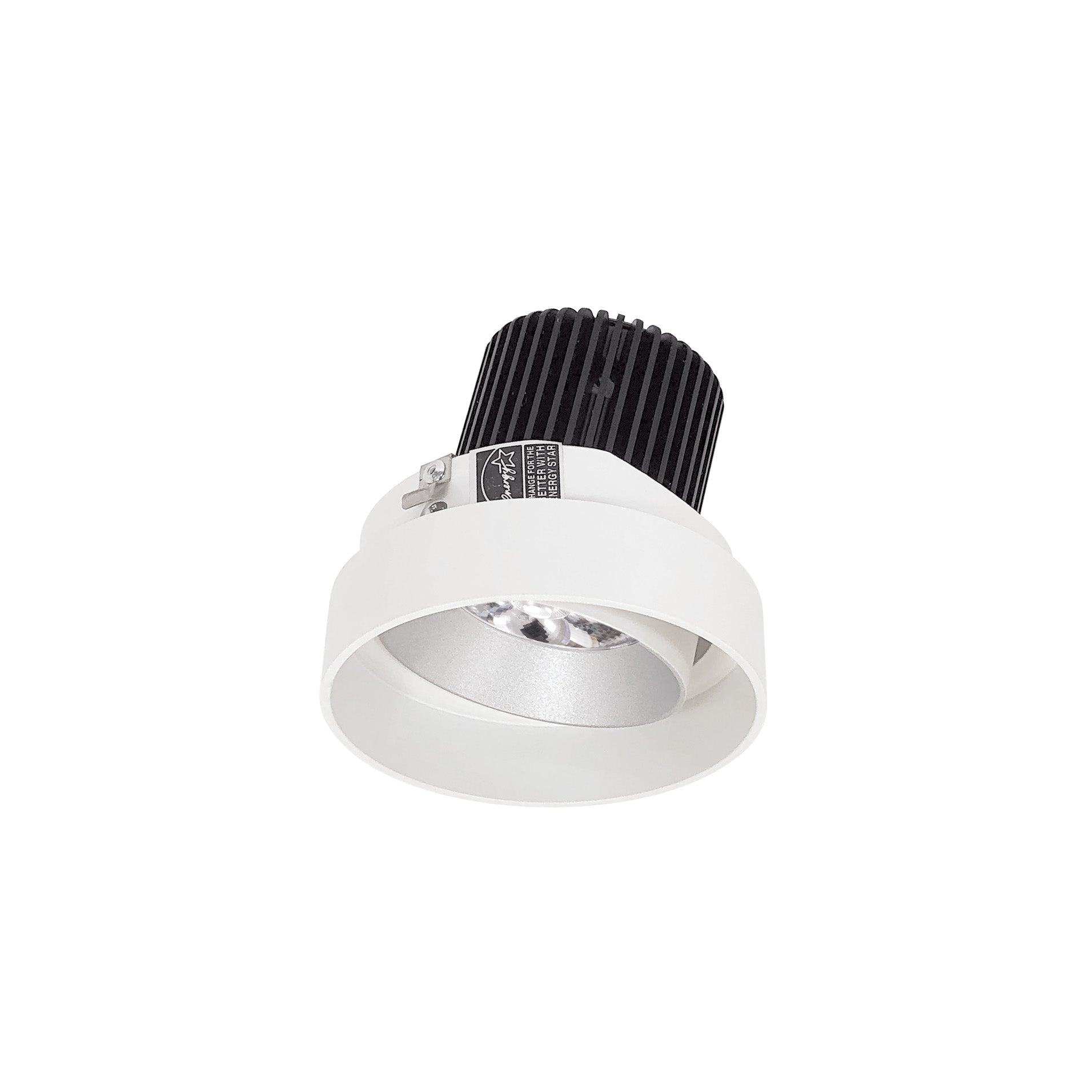 Nora Lighting NIO-4RTLA27QHW - Recessed - 4 Inch Iolite LED Round Trimless Adjustable, 10-Degree Optic, 800lm / 12W, 2700K, Haze Adjustable / White Reflector