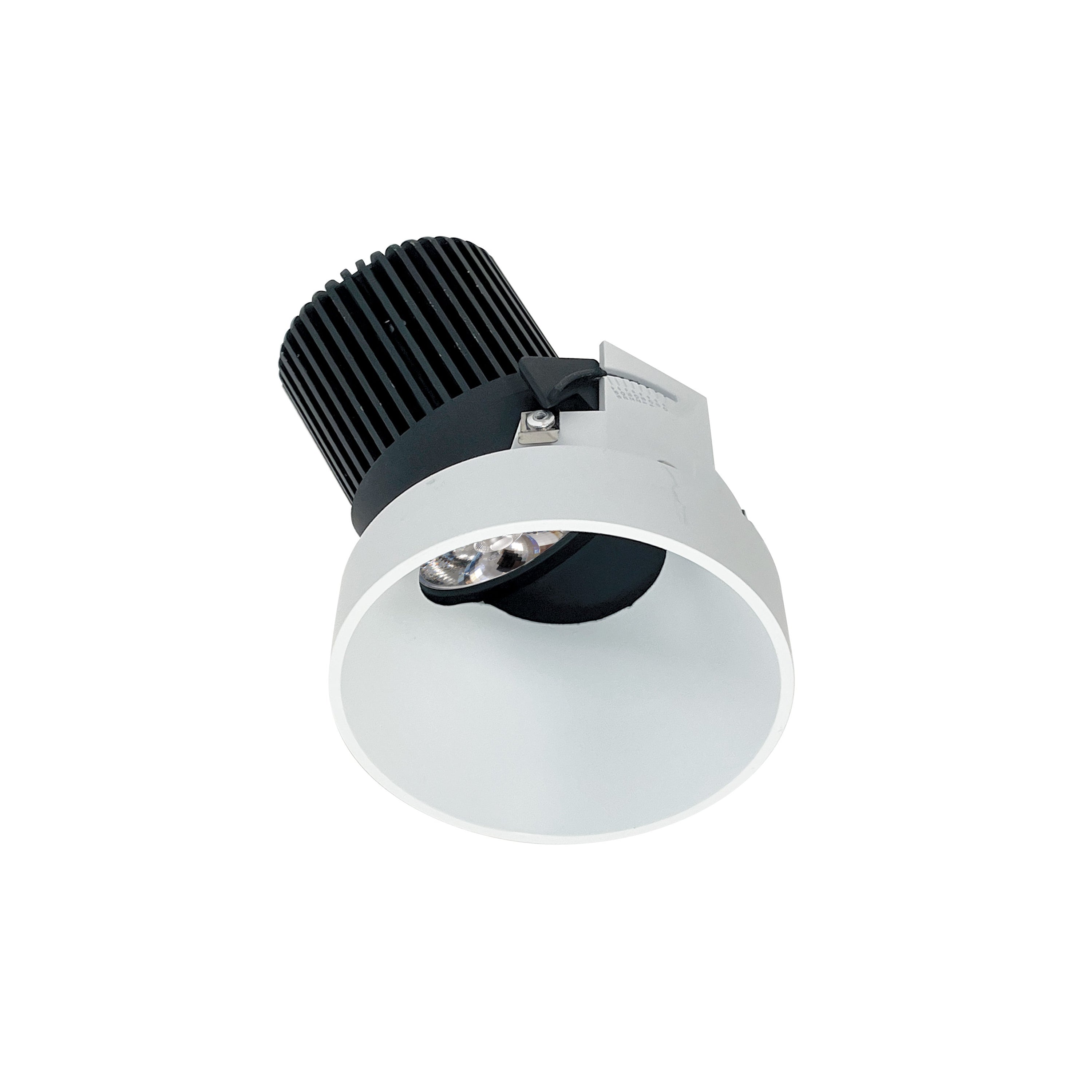 Nora Lighting NIO-4RTSLA27QMPW - Recessed - 4 Inch Iolite LED Round Trimless Adjustable Slot, 10-Degree Optic, 800lm / 12W, 2700K, Matte Powder White