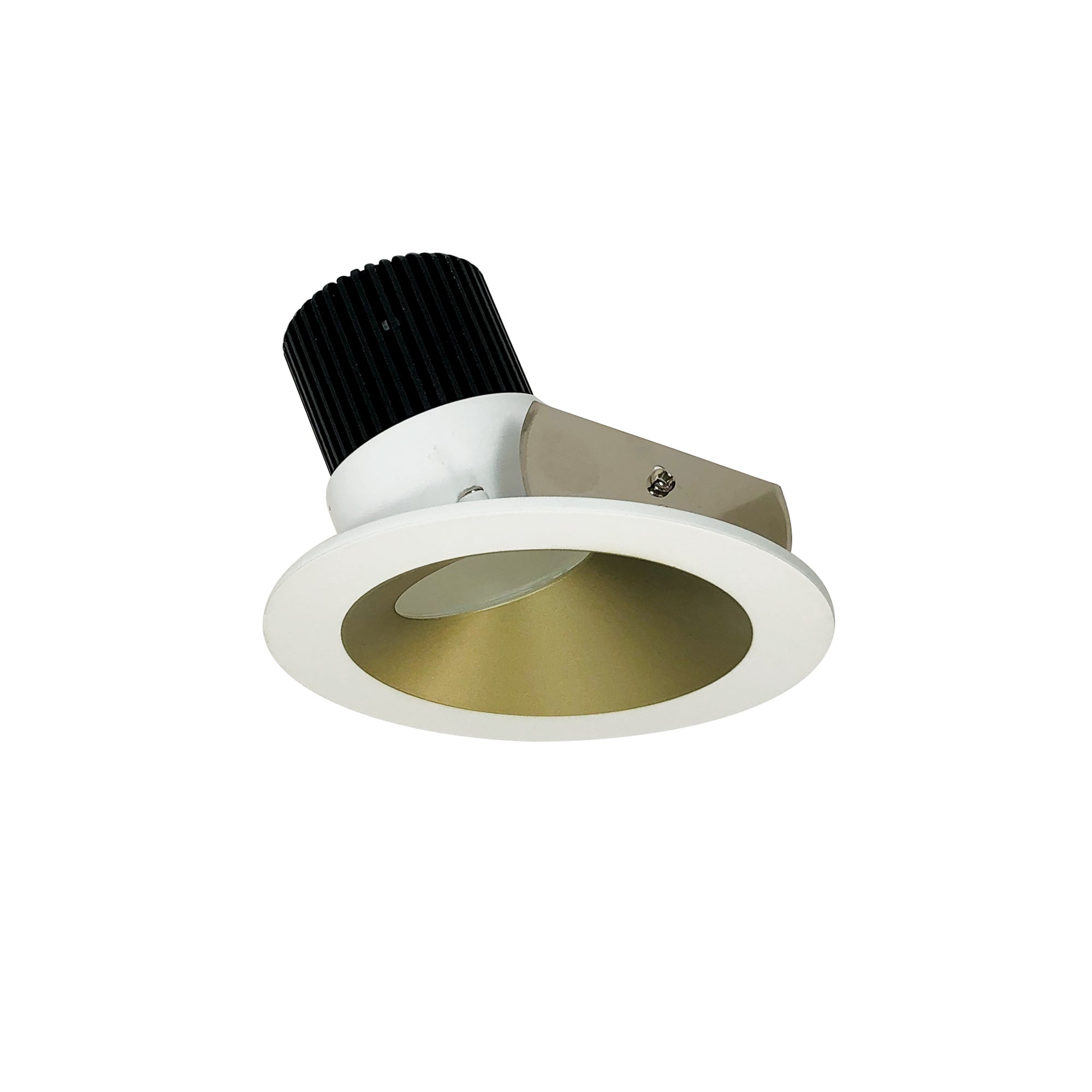 Nora Lighting NIO-4RW27XCHMPW/10 - Recessed - 4 Inch Iolite LED Round Wall Wash, 1000lm / 14W, 2700K, Champagne Haze Reflector / Matte Powder White Flange