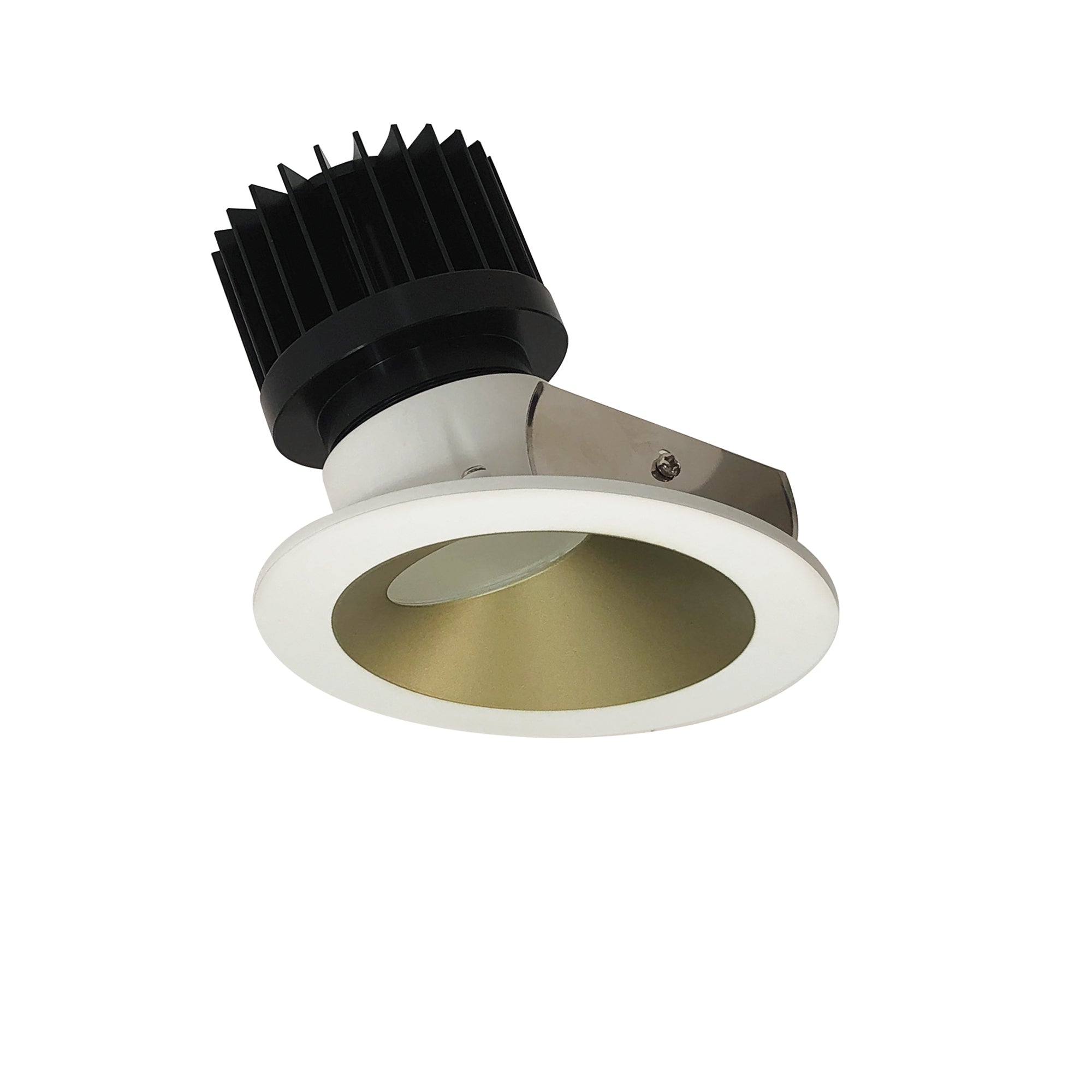 Nora Lighting NIO-4RW27XCHMPW/HL - Recessed - 4 Inch Iolite LED Round Wall Wash, 1500lm/2000lm (varies by housing), 2700K, Champagne Haze Reflector / Matte Powder White Flange