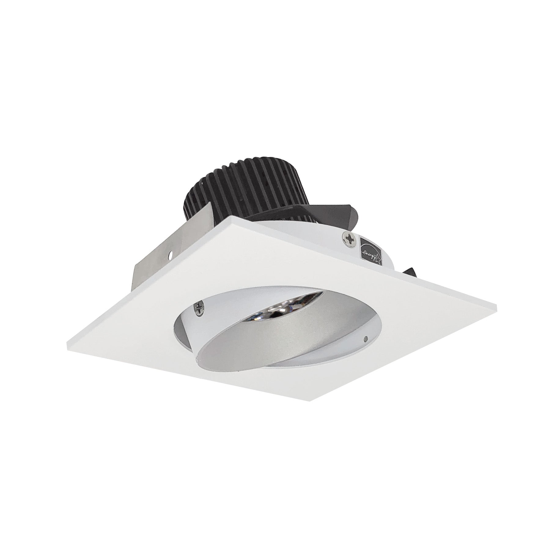 Nora Lighting NIO-4SC27QHZMPW - Recessed - 4 Inch Iolite LED Square Adjustable Cone Reflector, 10-Degree Optic, 800lm / 12W, 2700K, Haze Reflector / Matte Powder White Flange