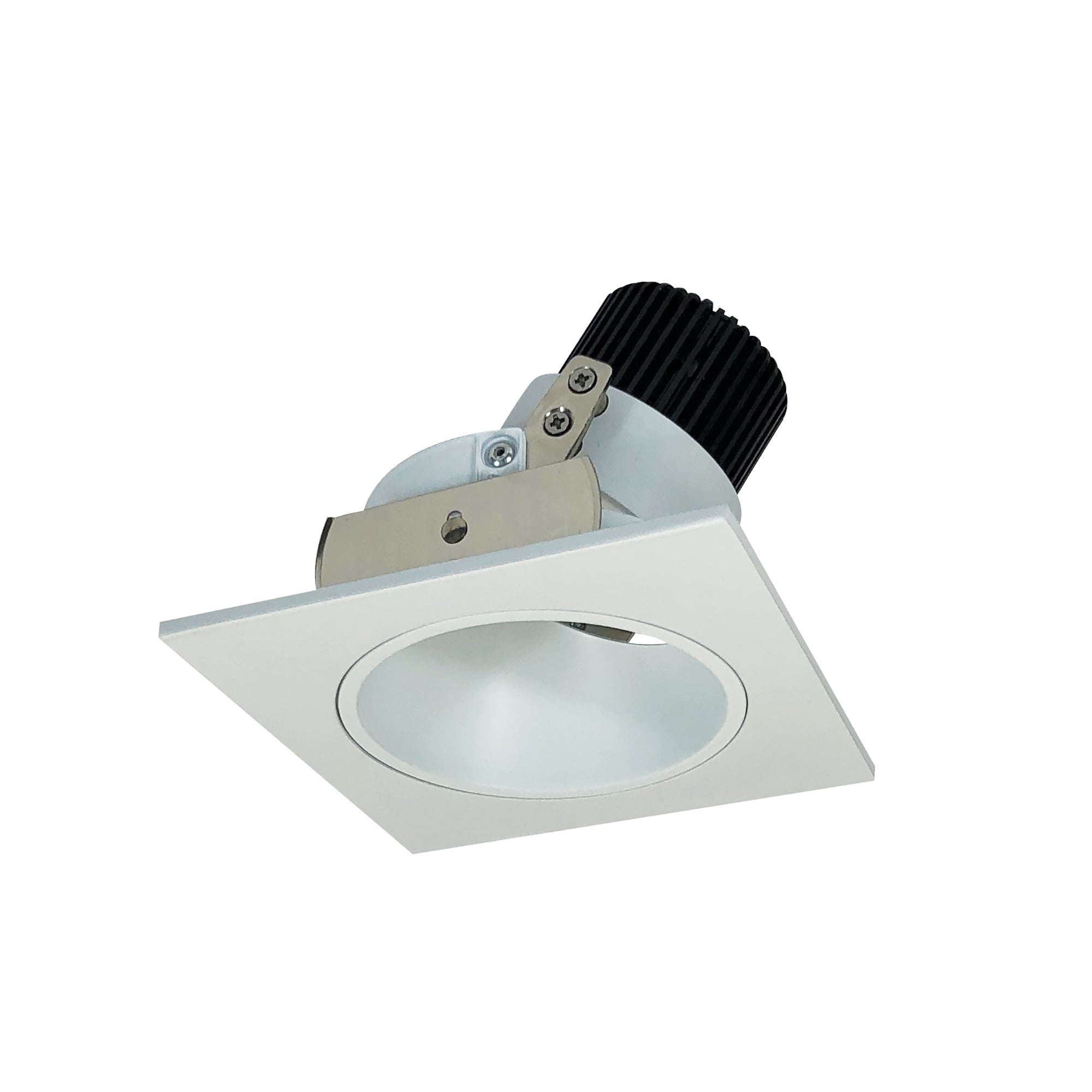 Nora Lighting NIO-4SD35XMPW/10 - Recessed - 4 Inch Iolite LED Square Adjustable Reflector with Round Aperture, 1000lm / 14W, 3500K, Matte Powder White Reflector / Matte Powder White Flange