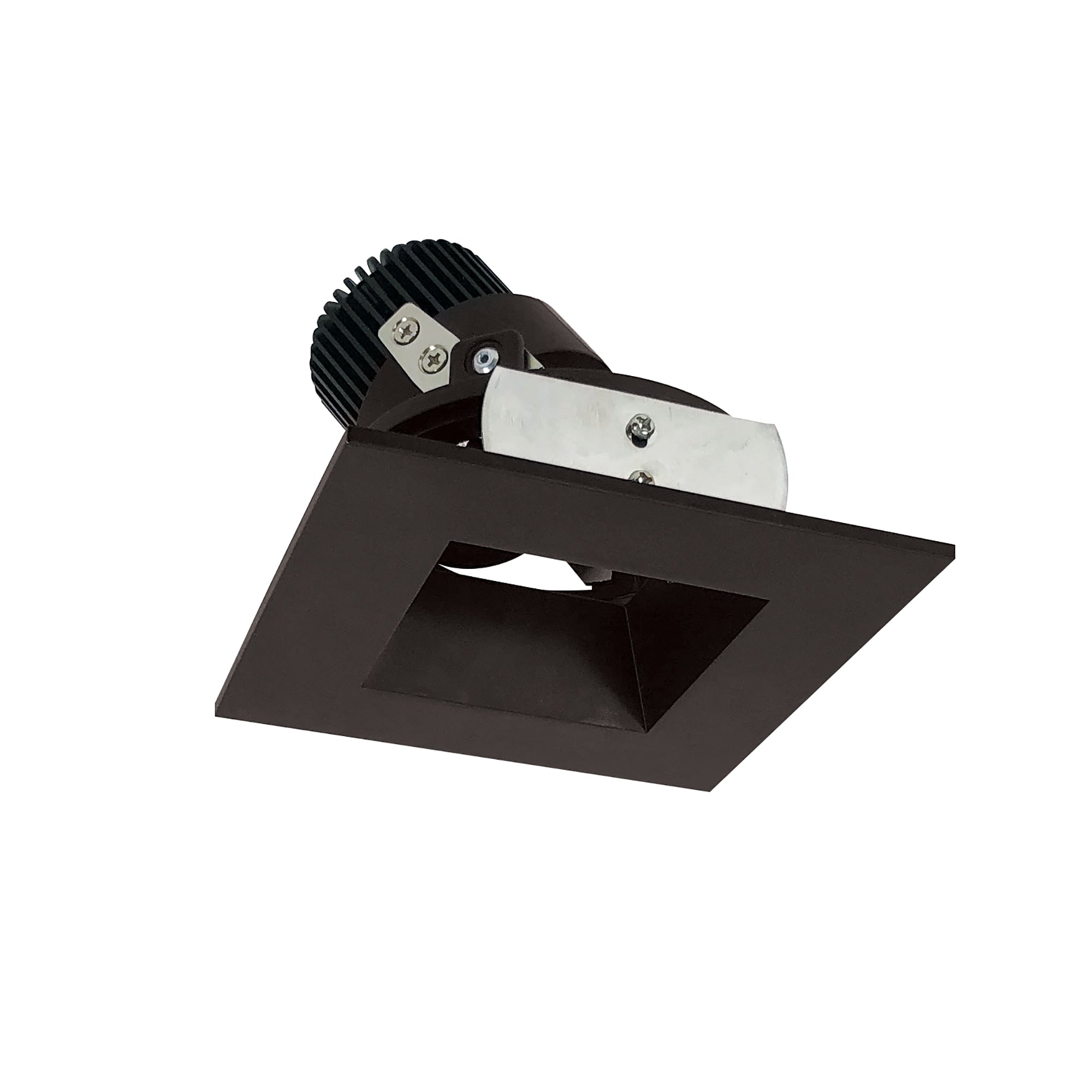 Nora Lighting NIO-4SDSQ27QBZ - Recessed - 4 Inch Iolite LED Square Adjustable Reflector with Square Aperture, 10-Degree Optic, 800lm / 12W, 2700K, Bronze Reflector / Bronze Flange