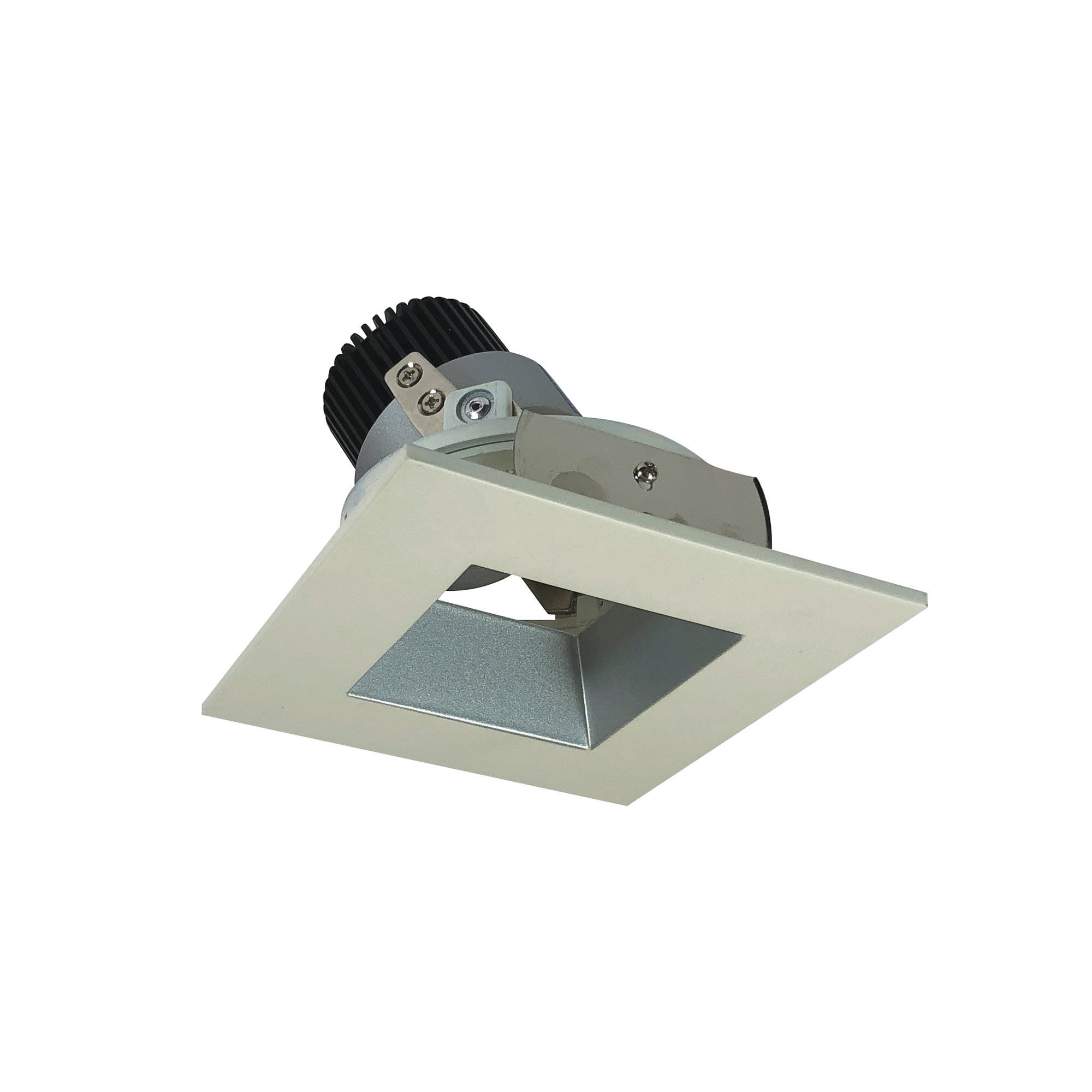 Nora Lighting NIO-4SDSQ27QHW - Recessed - 4 Inch Iolite LED Square Adjustable Reflector with Square Aperture, 10-Degree Optic, 800lm / 12W, 2700K, Haze Reflector / White Flange