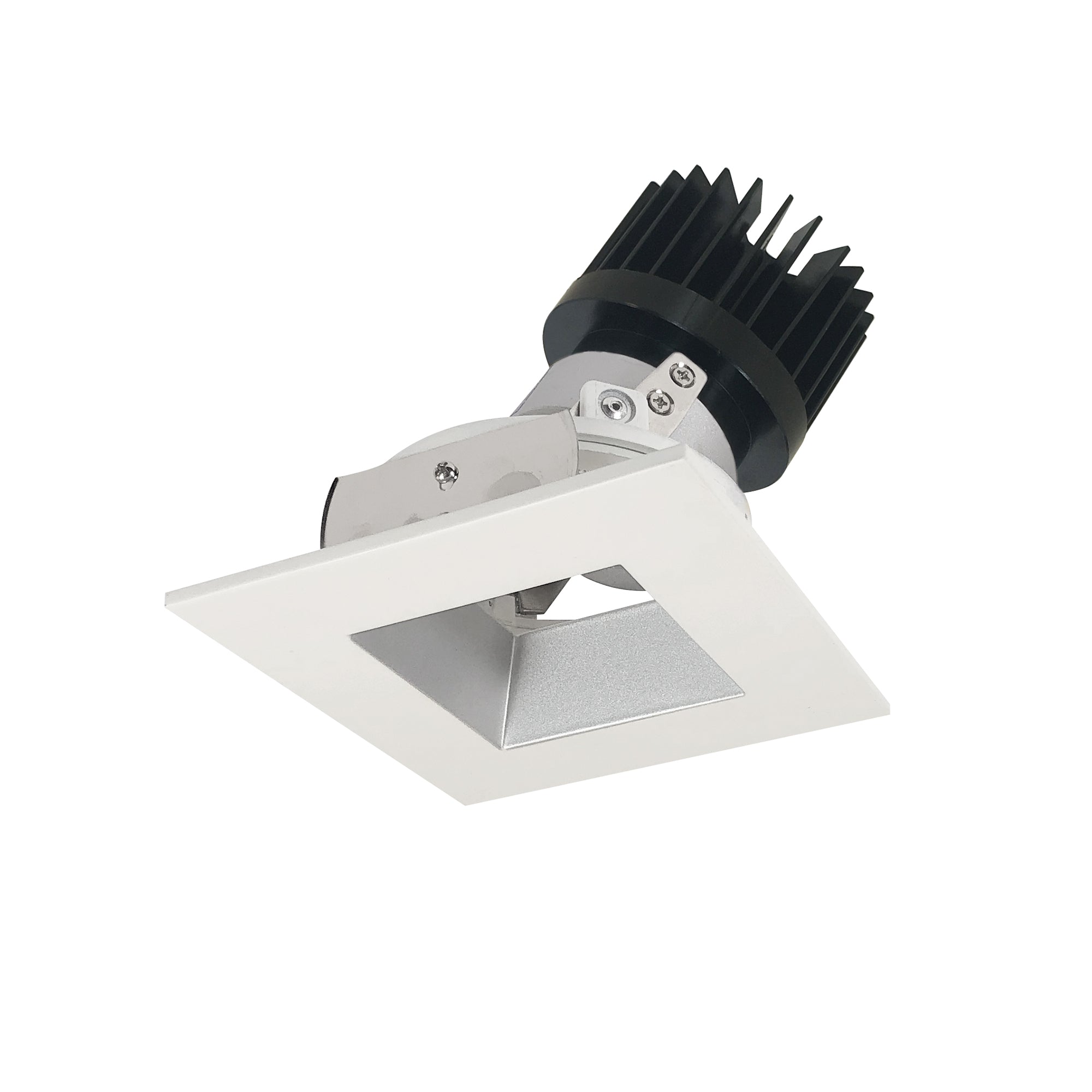 Nora Lighting NIO-4SDSQ27XHZMPW/HL - Recessed - 4 Inch Iolite LED Square Adjustable Reflector with Square Aperture, 1500lm/2000lm (varies by housing), 2700K, Haze Reflector / Matte Powder White Flange