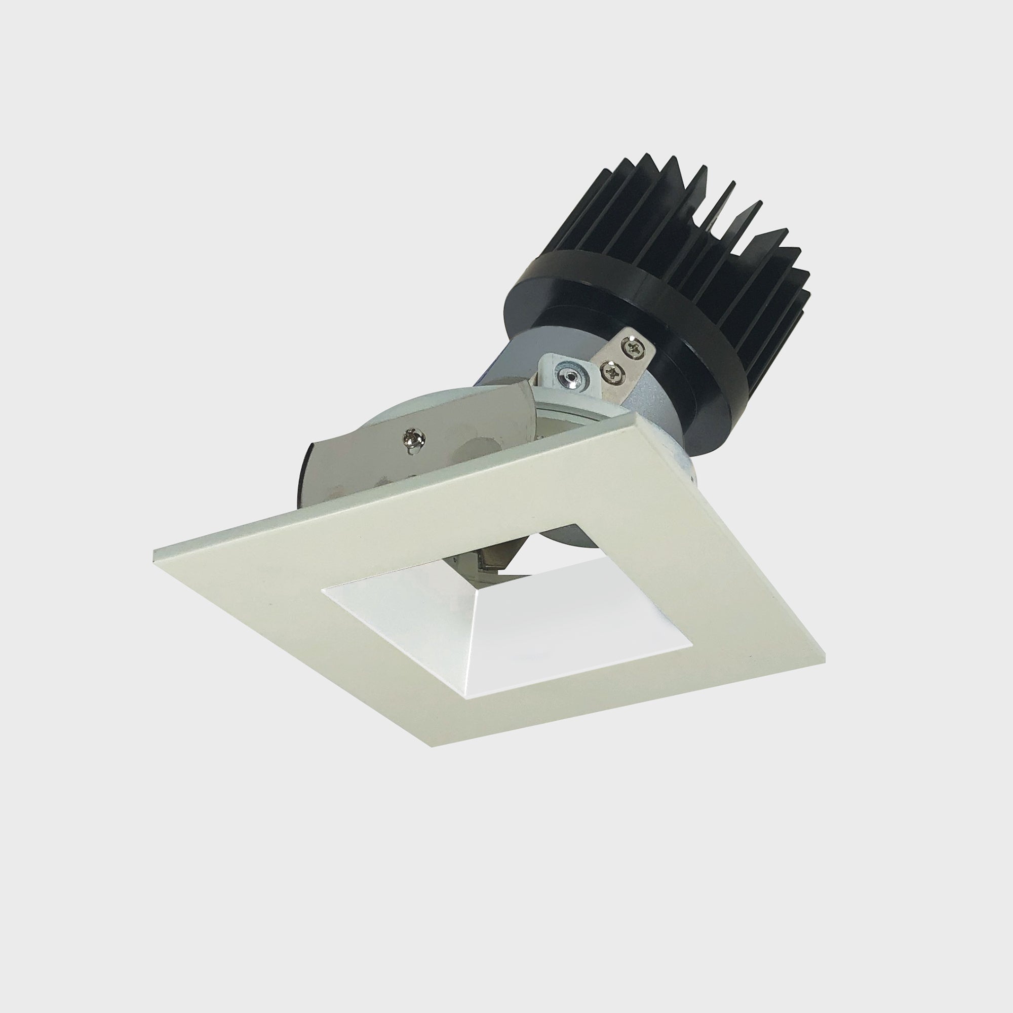 Nora Lighting NIO-4SDSQ27XWW/HL - Recessed - 4 Inch Iolite LED Square Adjustable Reflector with Square Aperture, 1500lm/2000lm (varies by housing), 2700K, White Reflector / White Flange