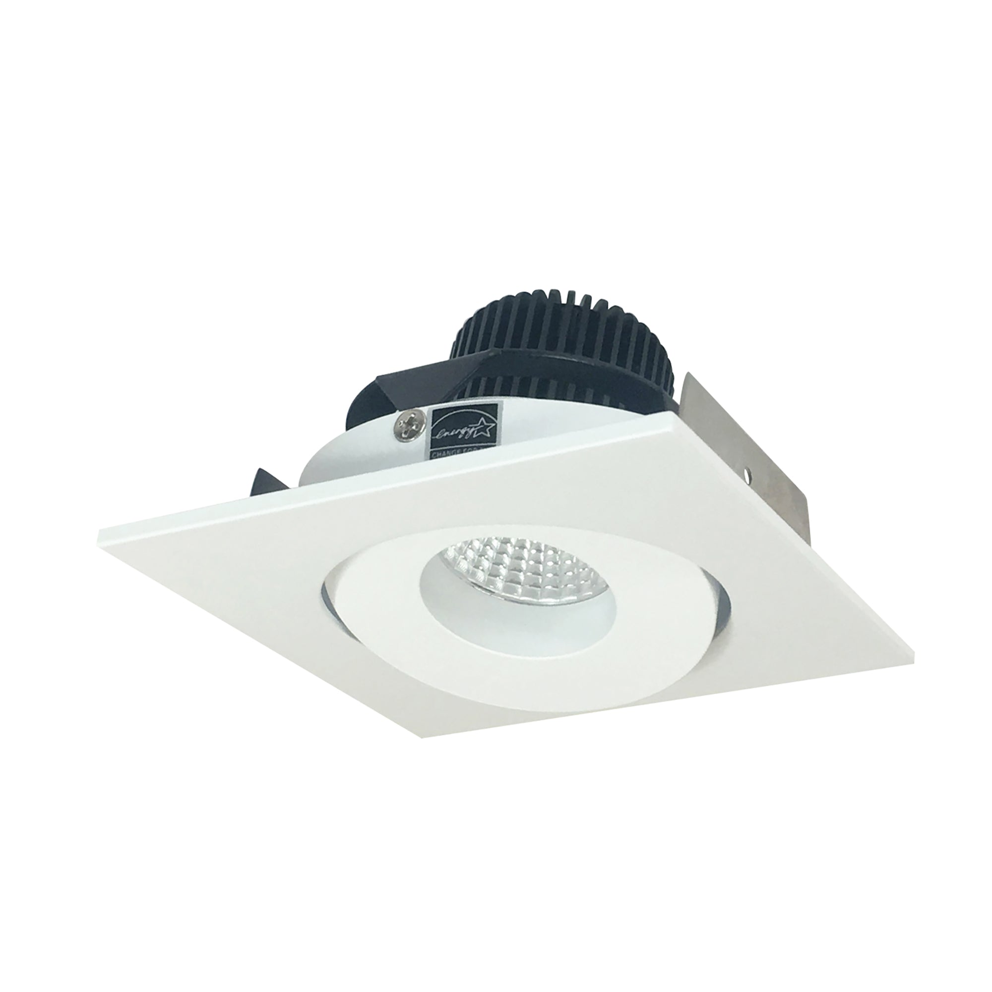 Nora Lighting NIO-4SG50XMPW - Recessed - 4 Inch Iolite LED Square Adjustable Gimbal, 800lm / 14W, 5000K, Matte Powder White Finish