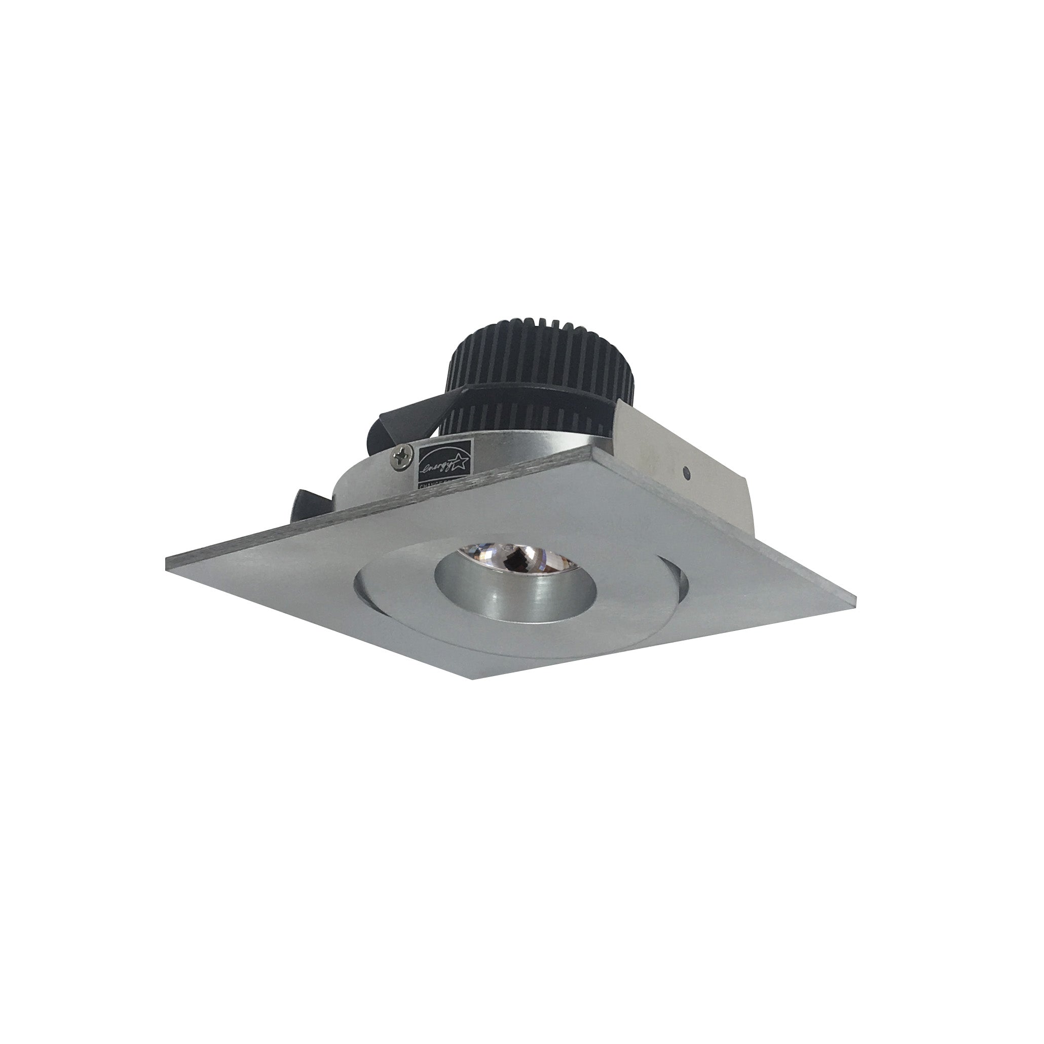 Nora Lighting NIO-4SG27QNN - Recessed - 4 Inch Iolite LED Square Adjustable Gimbal, 10-Degree Optic, 800lm / 12W, 2700K, Natural Metal Finish