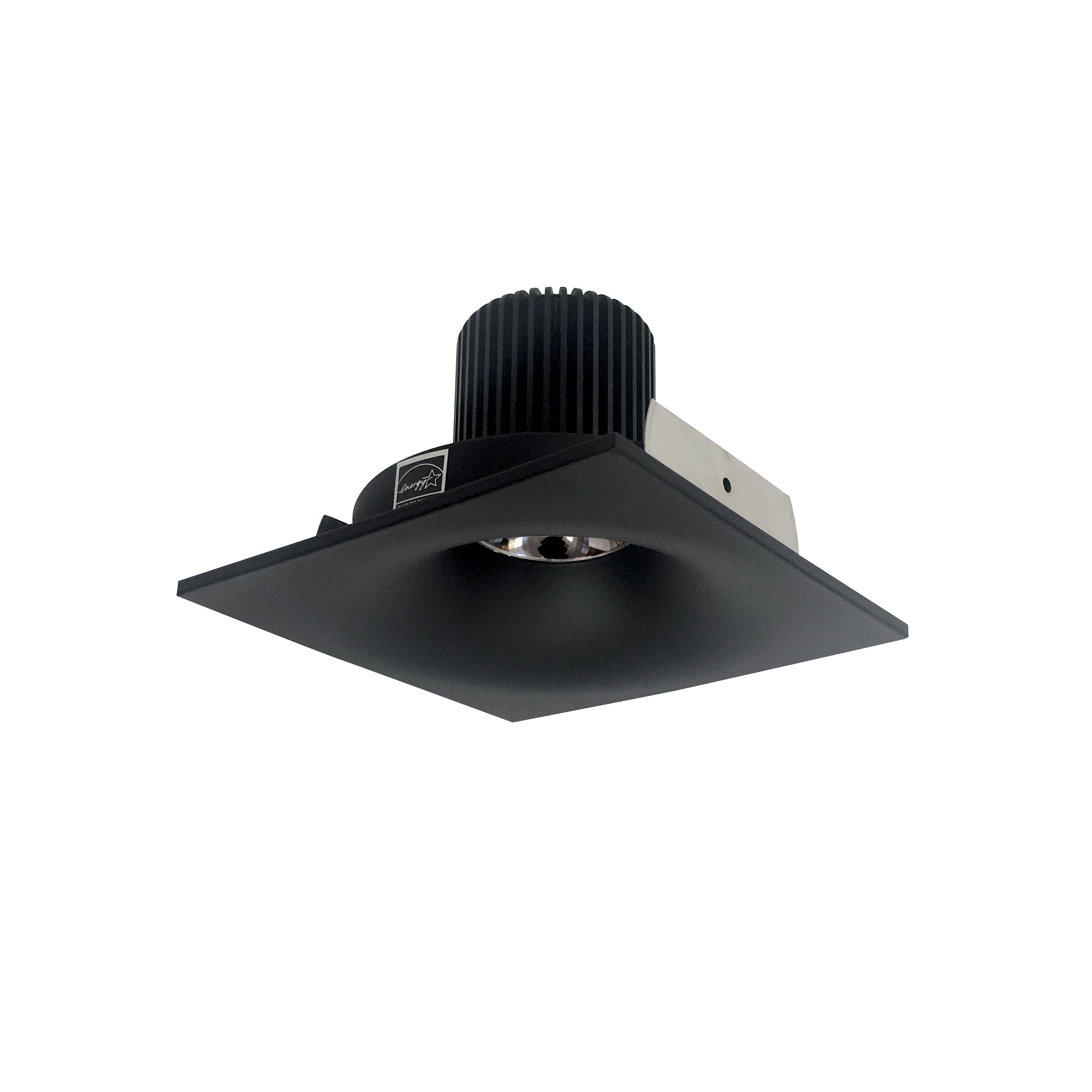 Nora Lighting NIO-4SNB27QBB - Recessed - 4 Inch Iolite LED Square Bullnose, 10-Degree Optic, 800lm / 12W, 2700K, Black Finish