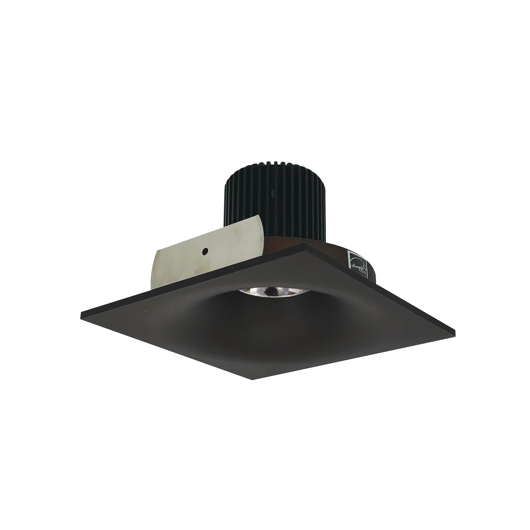 Nora Lighting NIO-4SNB27QBZ - Recessed - 4 Inch Iolite LED Square Bullnose, 10-Degree Optic, 800lm / 12W, 2700K, Bronze Finish