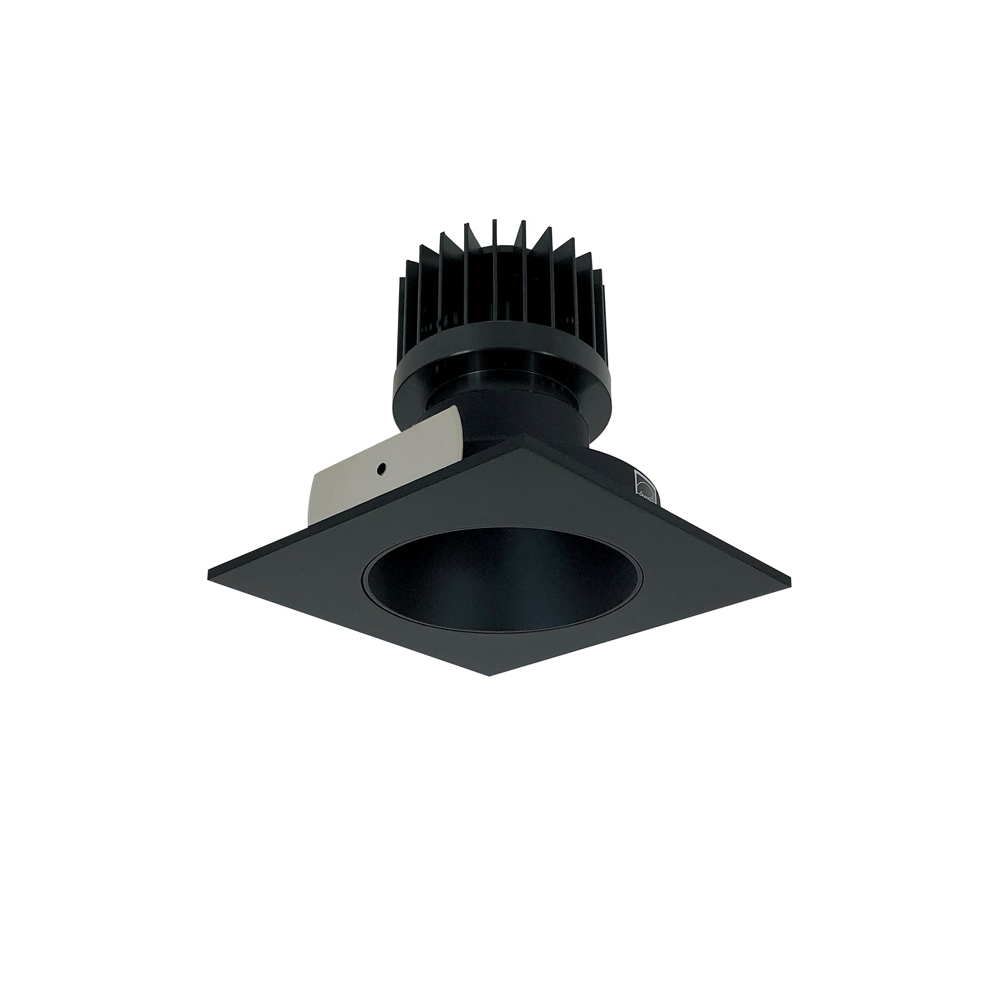 Nora Lighting NIO-4SNDC27XBB/HL - Recessed - 4 Inch Iolite LED Square Reflector with Round Aperture, 1500lm/2000lm/2500lm (varies by housing), 2700K, Black Reflector / Black Flange