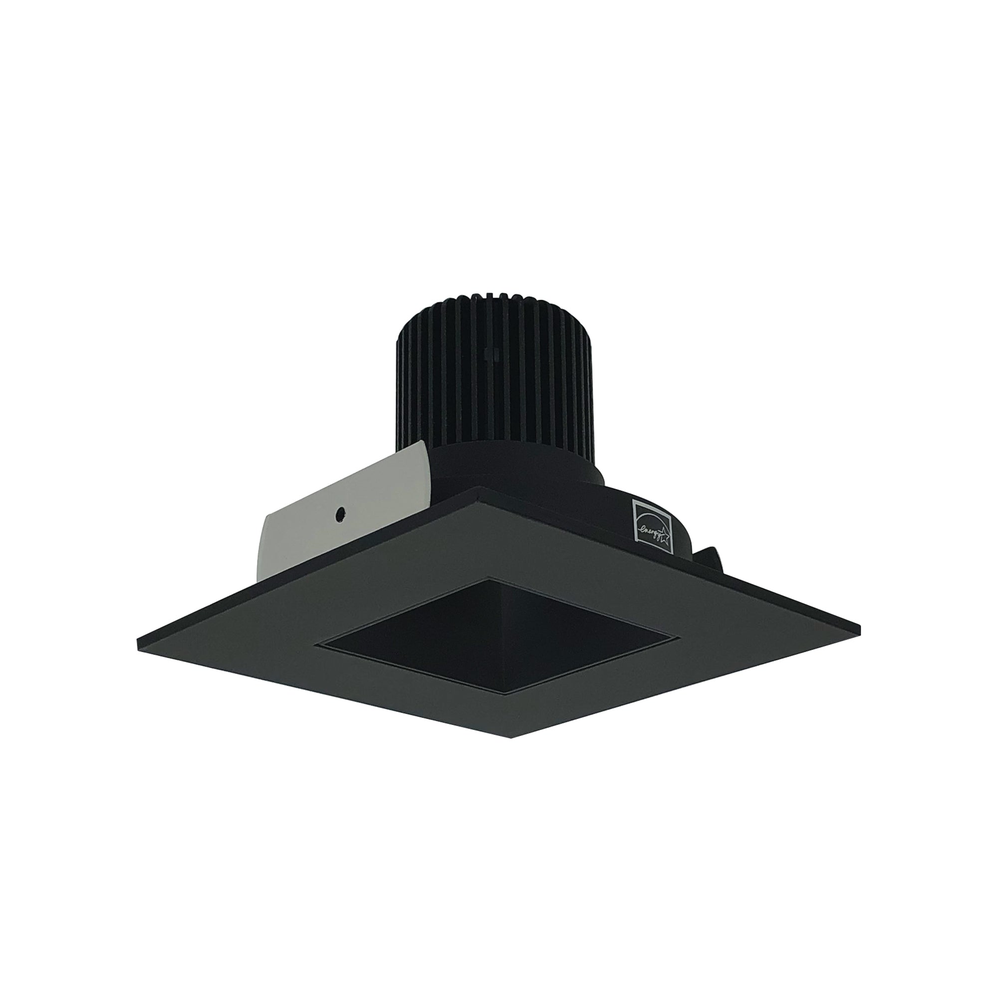 Nora Lighting NIO-4SNDSQ27QBB - Recessed - 4 Inch Iolite LED Square Reflector with Square Aperture, 10-Degree Optic, 800lm / 12W, 2700K, Black Reflector / Black Flange