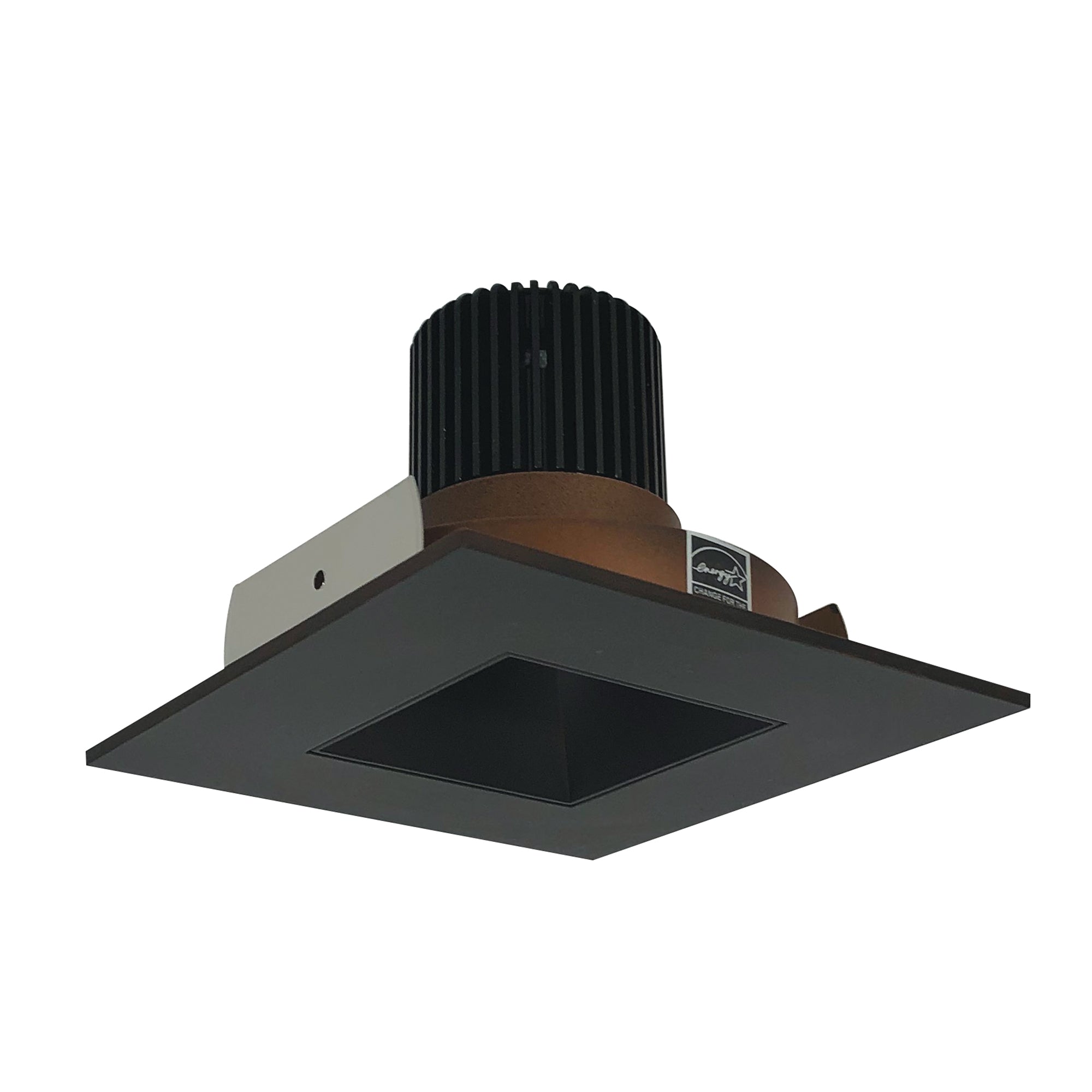 Nora Lighting NIO-4SNDSQ27QBZ - Recessed - 4 Inch Iolite LED Square Reflector with Square Aperture, 10-Degree Optic, 800lm / 12W, 2700K, Bronze Reflector / Bronze Flange