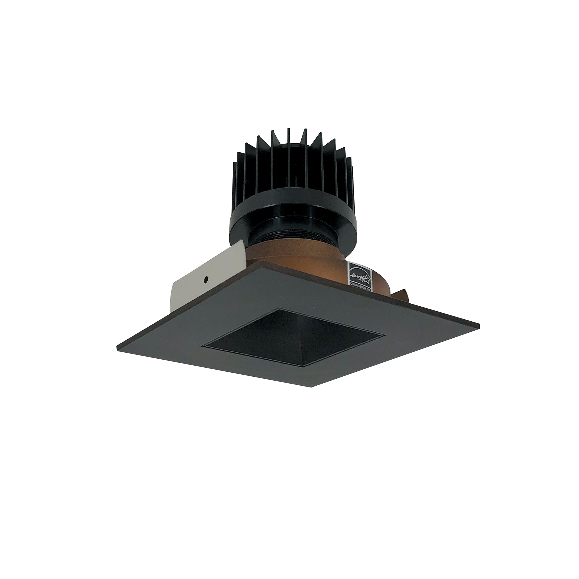 Nora Lighting NIO-4SNDSQ50XBZ/HL - Recessed - 4 Inch Iolite LED Square Reflector with Square Aperture, 1500lm/2000lm/2500lm (varies by housing), 5000K, Bronze Reflector / Bronze Flange