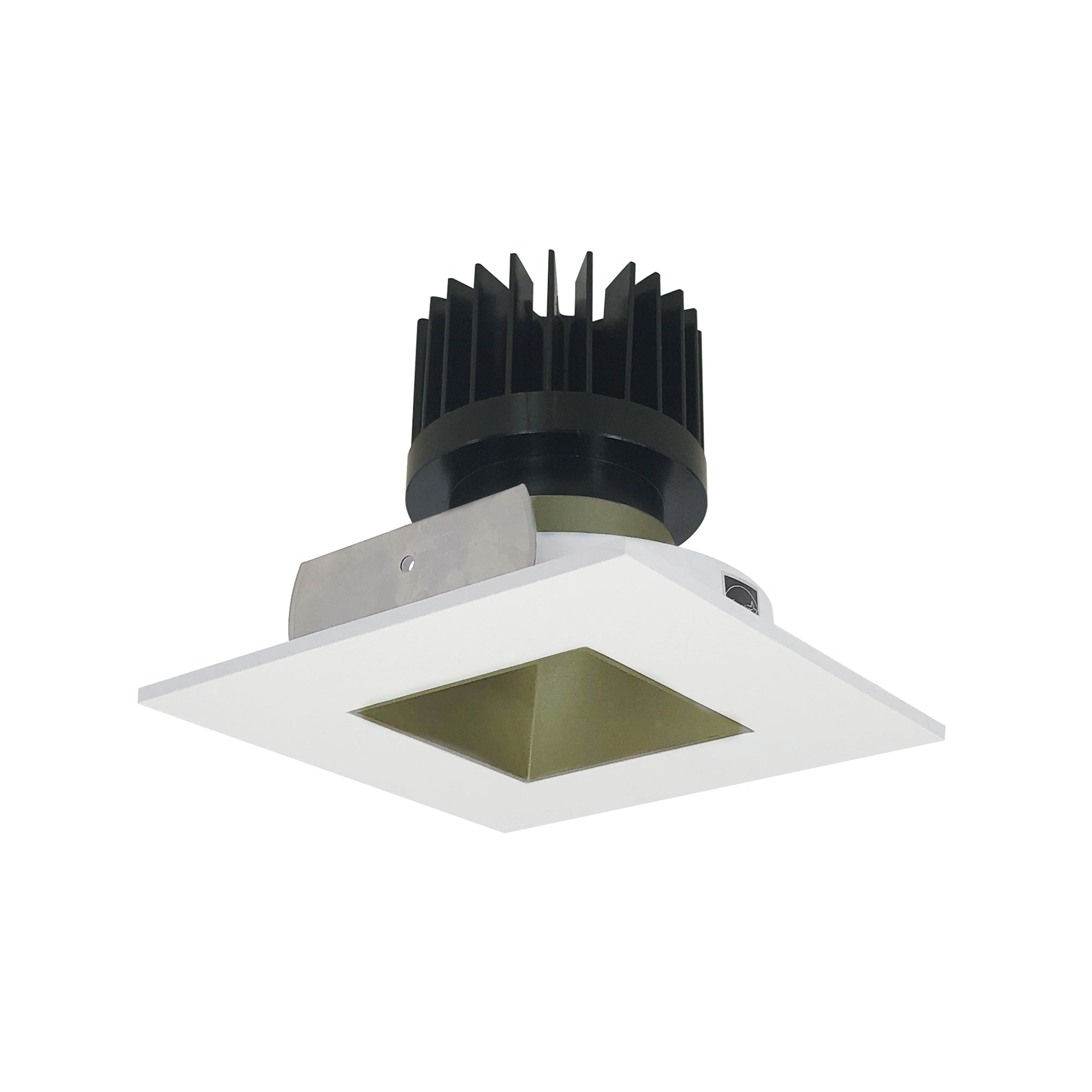 Nora Lighting NIO-4SNDSQ27XCHMPW/HL - Recessed - 4 Inch Iolite LED Square Reflector with Square Aperture, 1500lm/2000lm/2500lm (varies by housing), 2700K, Champagne Haze Reflector / Matte Powder White Flange