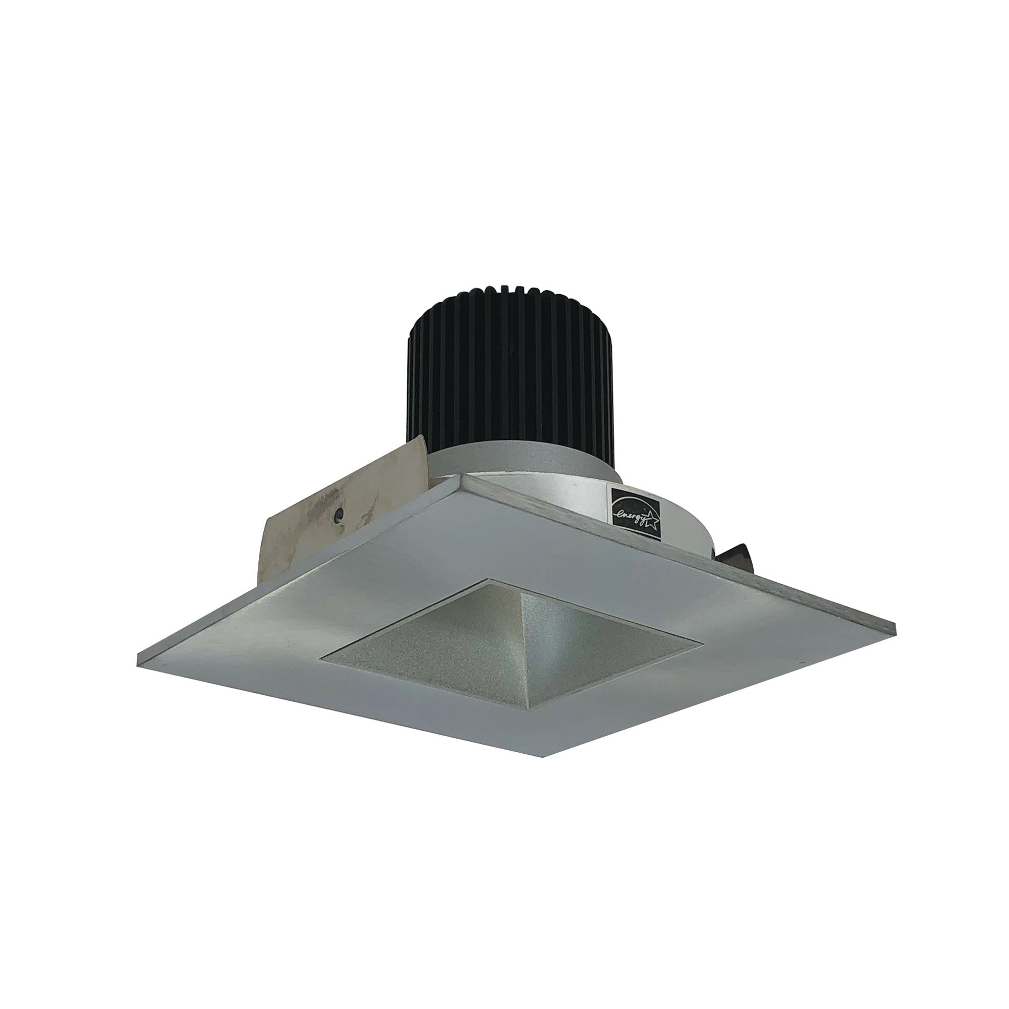 Nora Lighting NIO-4SNDSQ27QHN - Recessed - 4 Inch Iolite LED Square Reflector with Square Aperture, 10-Degree Optic, 800lm / 12W, 2700K, Haze Reflector / Natural Metal Flange