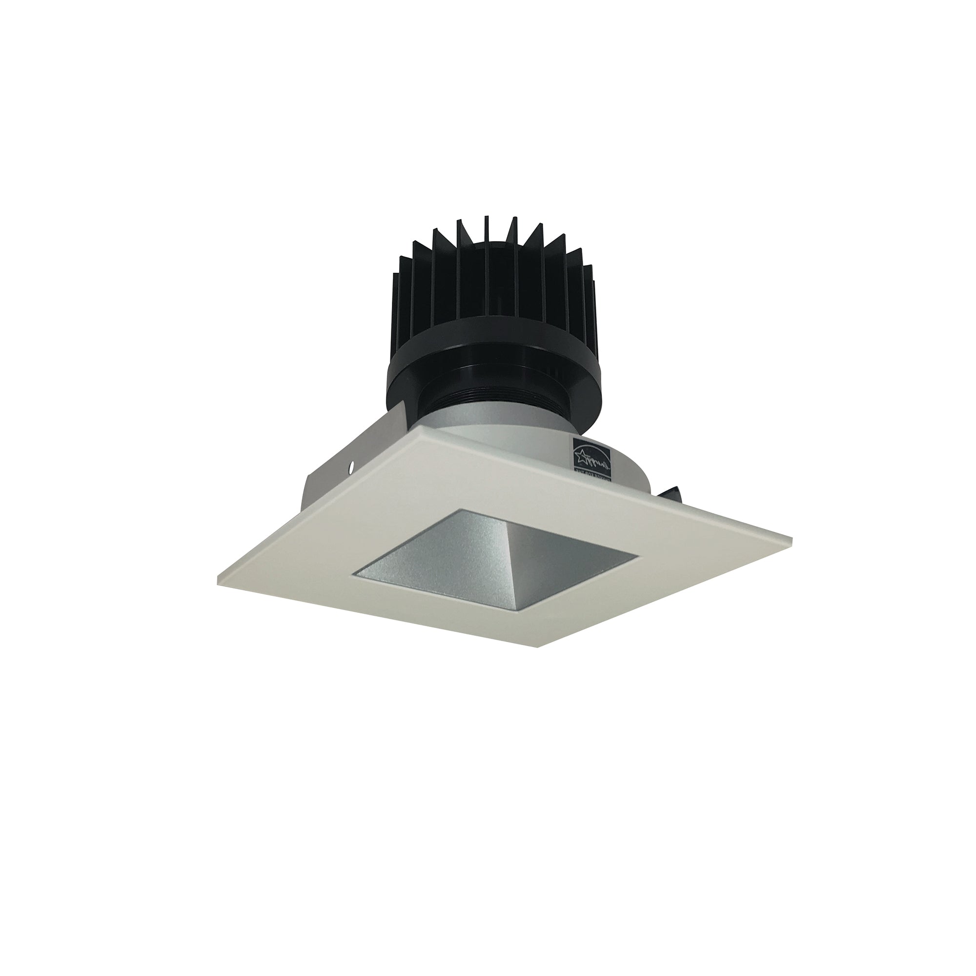 Nora Lighting NIO-4SNDSQ27XHW/HL - Recessed - 4 Inch Iolite LED Square Reflector with Square Aperture, 1500lm/2000lm/2500lm (varies by housing), 2700K, Haze Reflector / White Flange