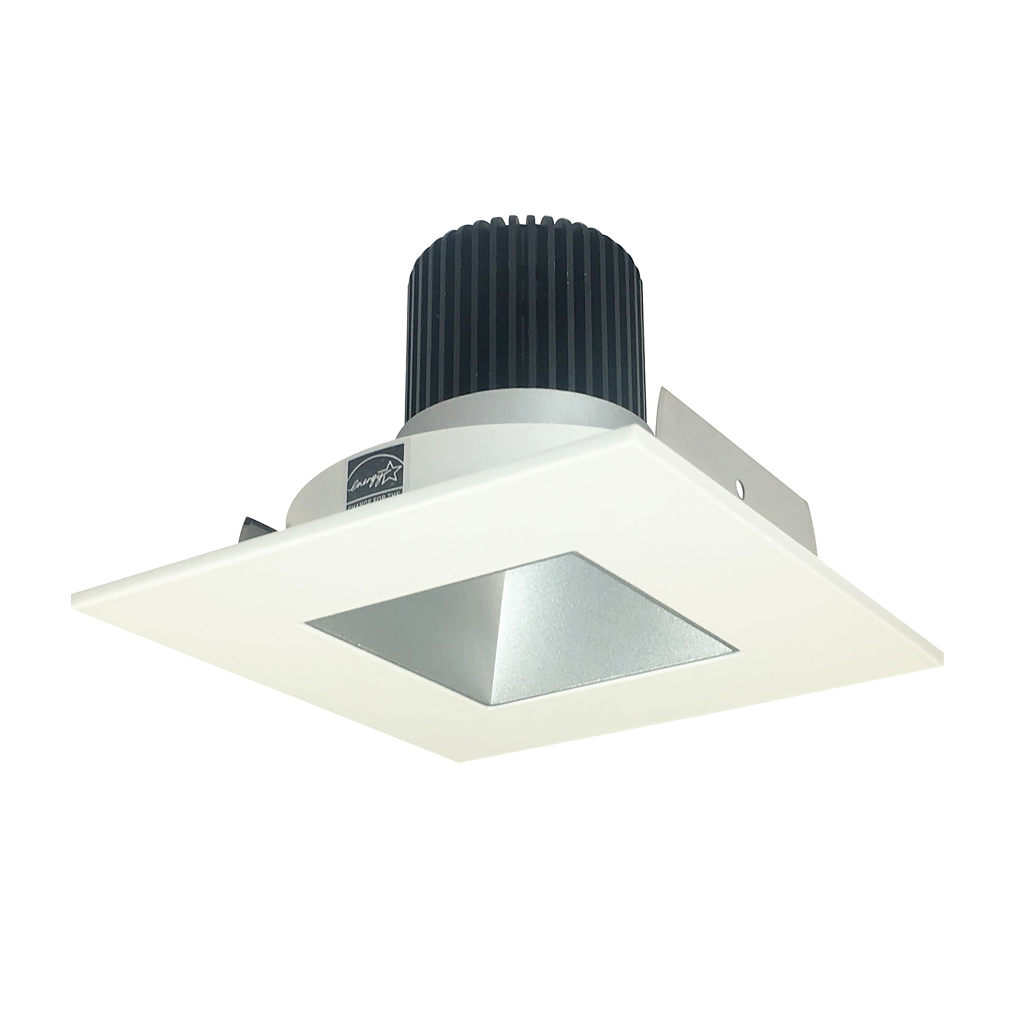 Nora Lighting NIO-4SNDSQCDXHW - Recessed - 4 Inch Iolite LED Square Reflector with Square Aperture, 800lm / 14W, Comfort Dim, Haze Reflector / White Flange