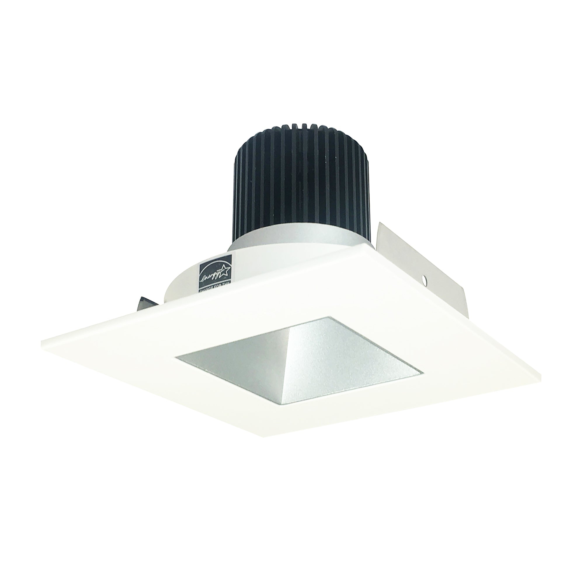 Nora Lighting NIO-4SNDSQ27QHZMPW - Recessed - 4 Inch Iolite LED Square Reflector with Square Aperture, 10-Degree Optic, 800lm / 12W, 2700K, Haze Reflector / Matte Powder White Flange