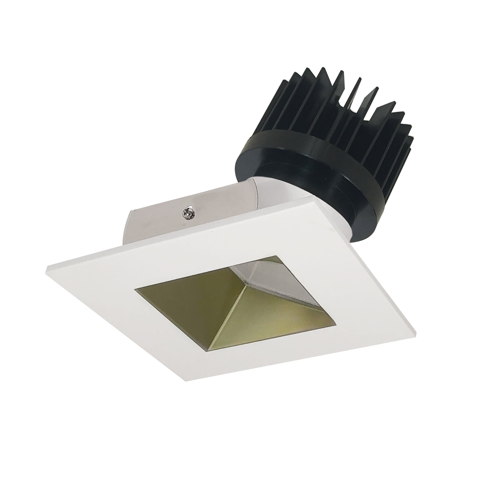 Nora Lighting NIO-4SW27XCHMPW/HL - Recessed - 4 Inch Iolite LED Square Wall Wash, 1500lm/2000lm (varies by housing), 2700K, Champagne Haze Reflector / Matte Powder White Flange